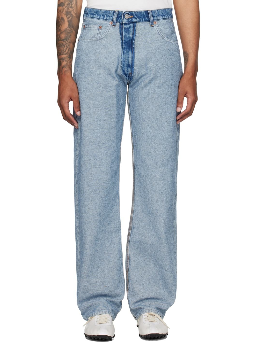 Blue Straight-Leg Jeans - 1
