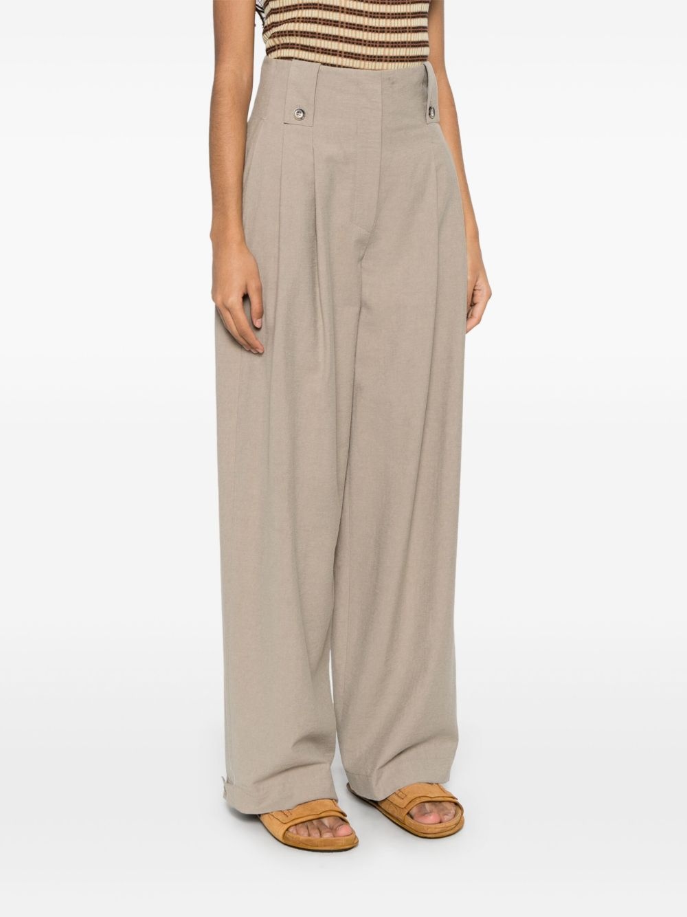 pleated wide-leg trousers - 3