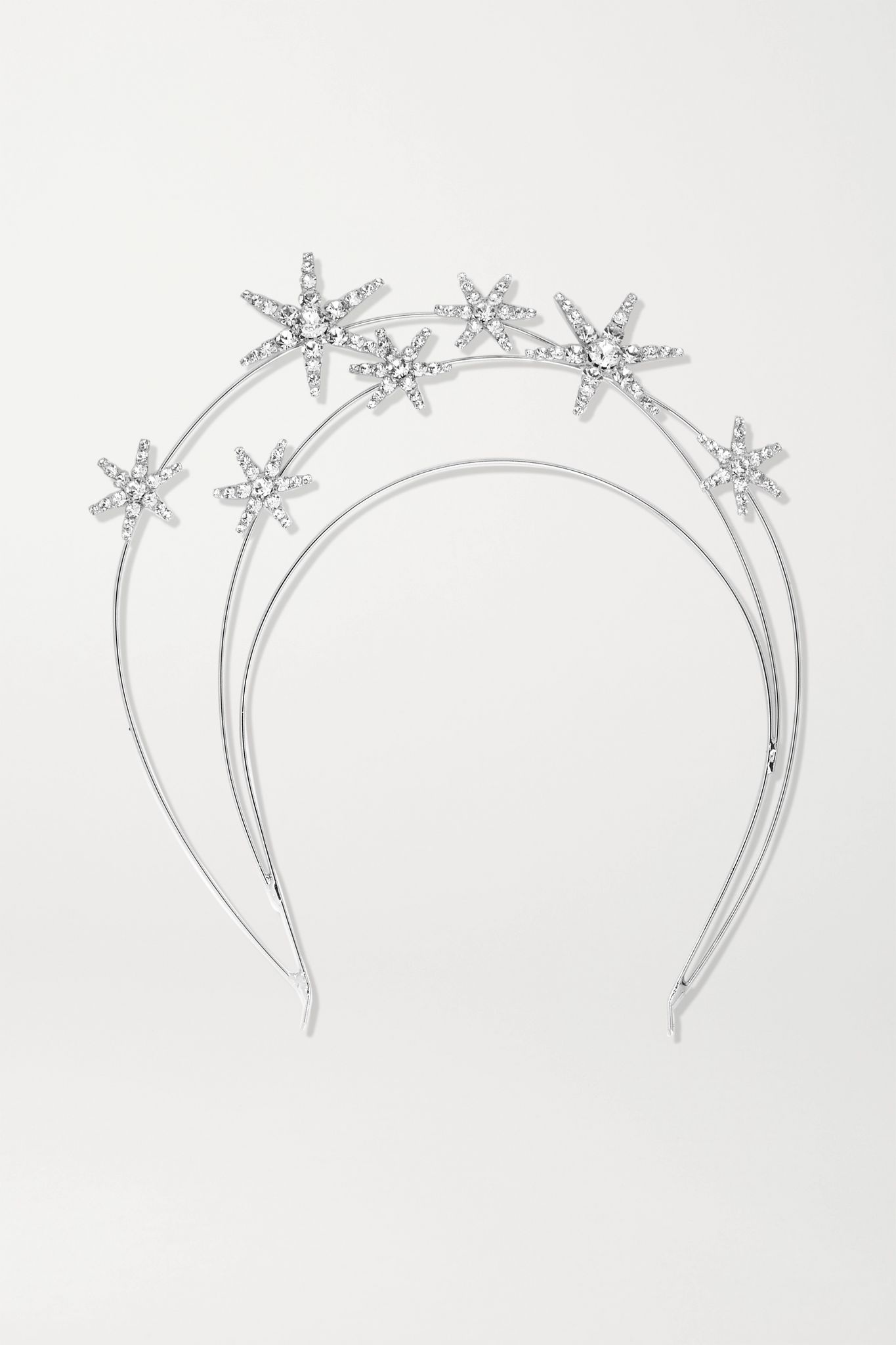 Ellerie crystal-embellished silver-tone headband - 1