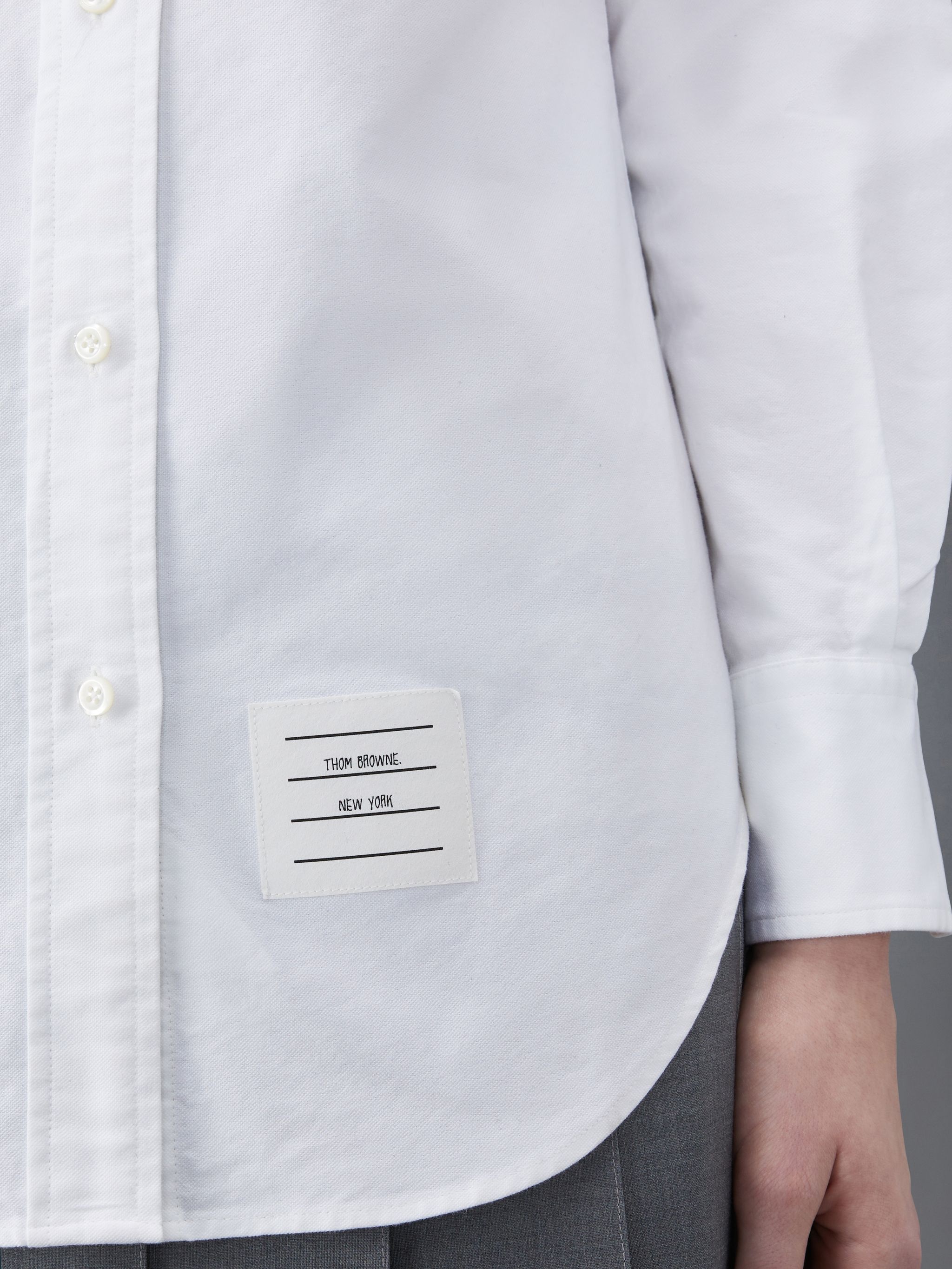 Thom Browne button-fastening long-sleeve shirt - Grey