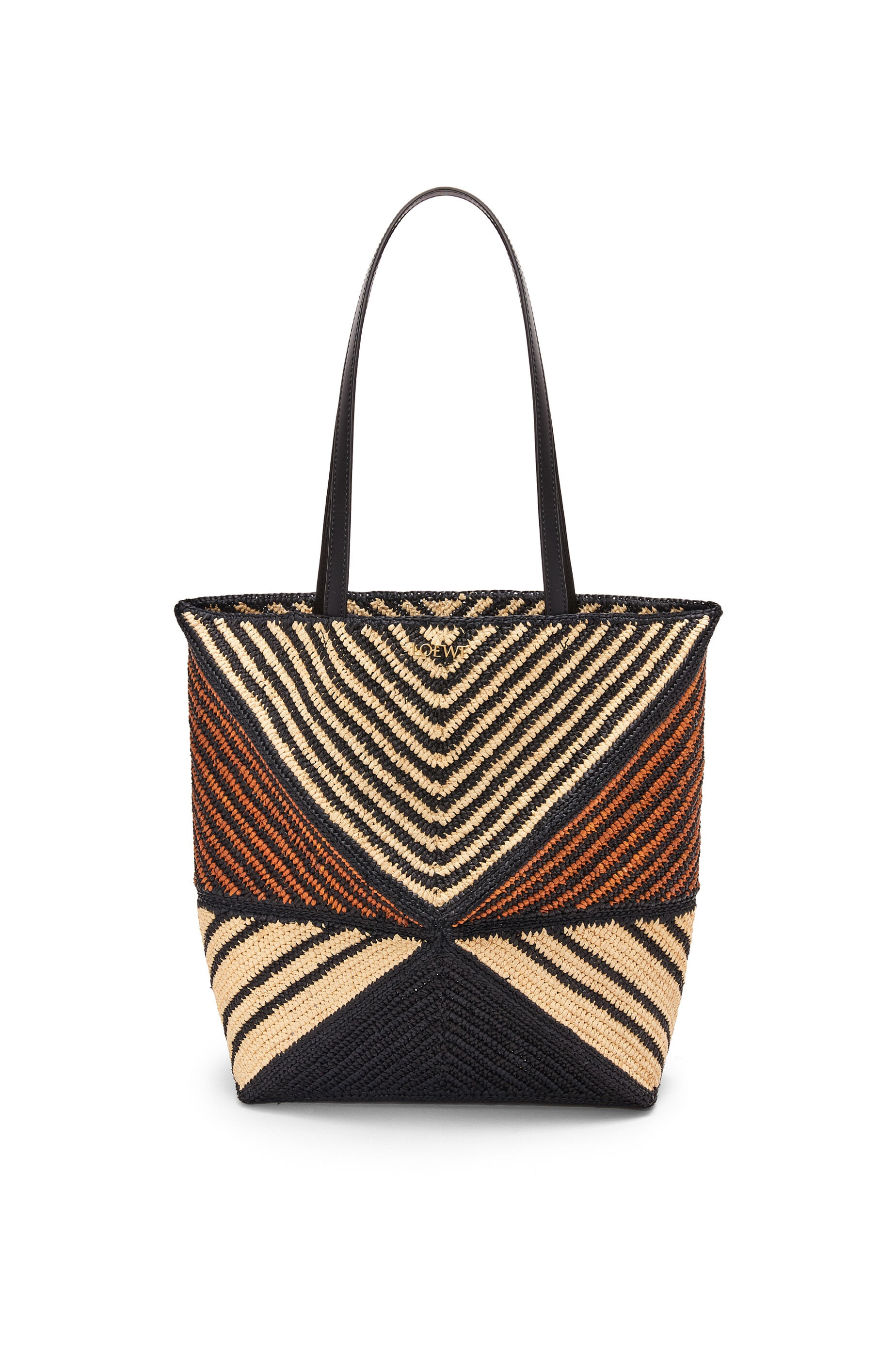 Puzzle Fold Tote in raffia - 1