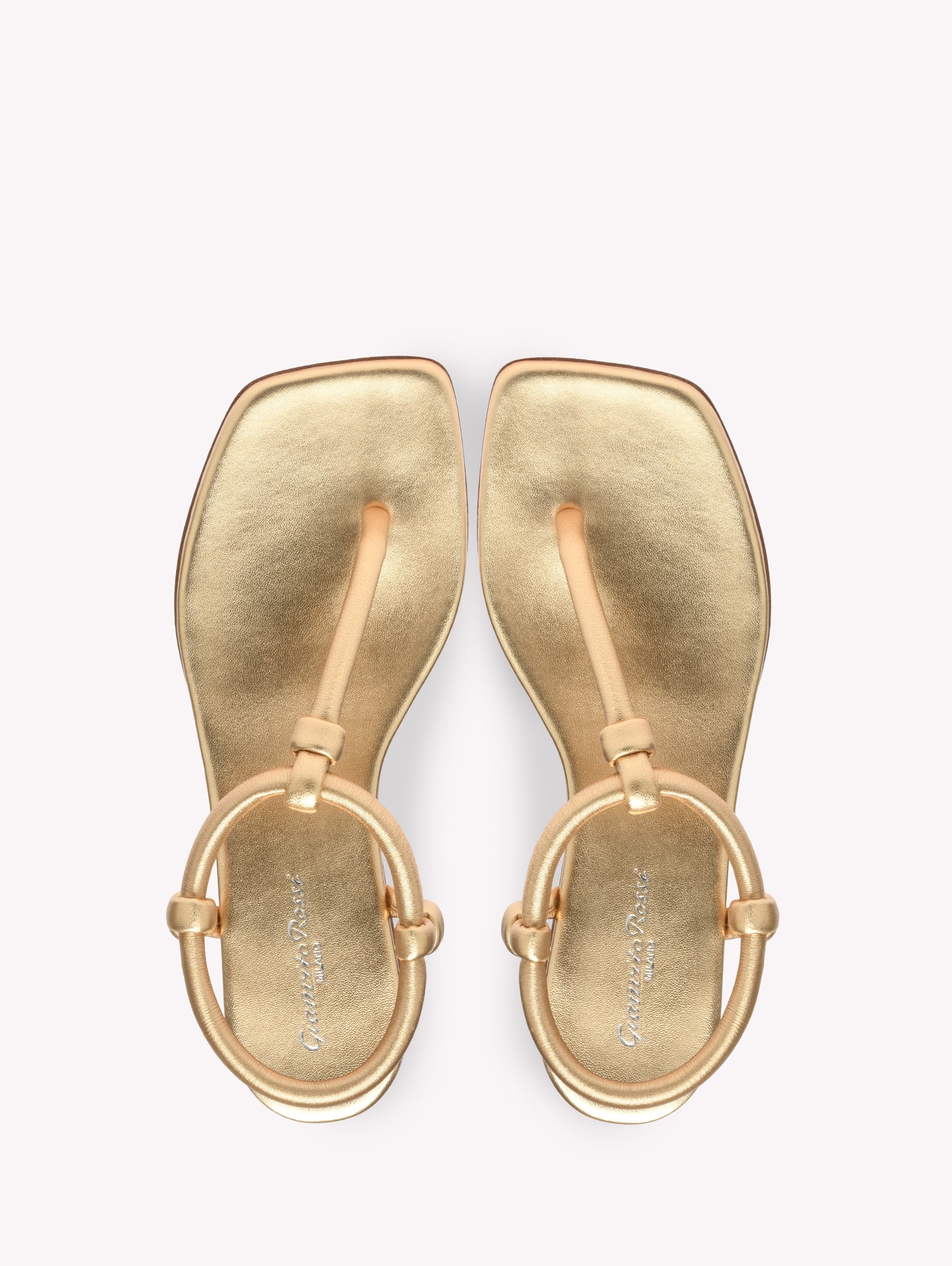 Gianvito Rossi Juno Thong 05 Sandals in Metallic Gold at Nordstrom - 3