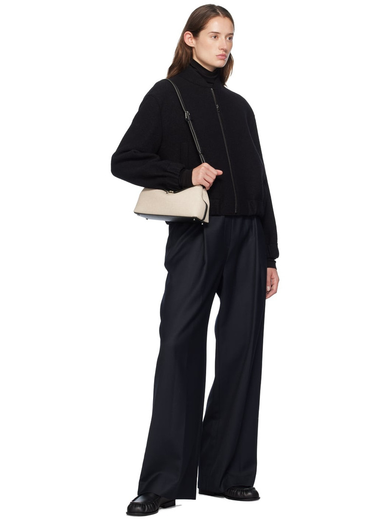 Harris Wharf London Black Cropped Bomber Jacket outlook