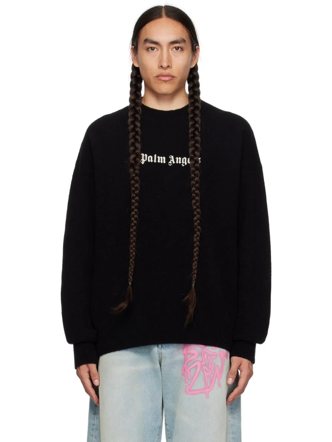 Black Embroidered Sweater - 1