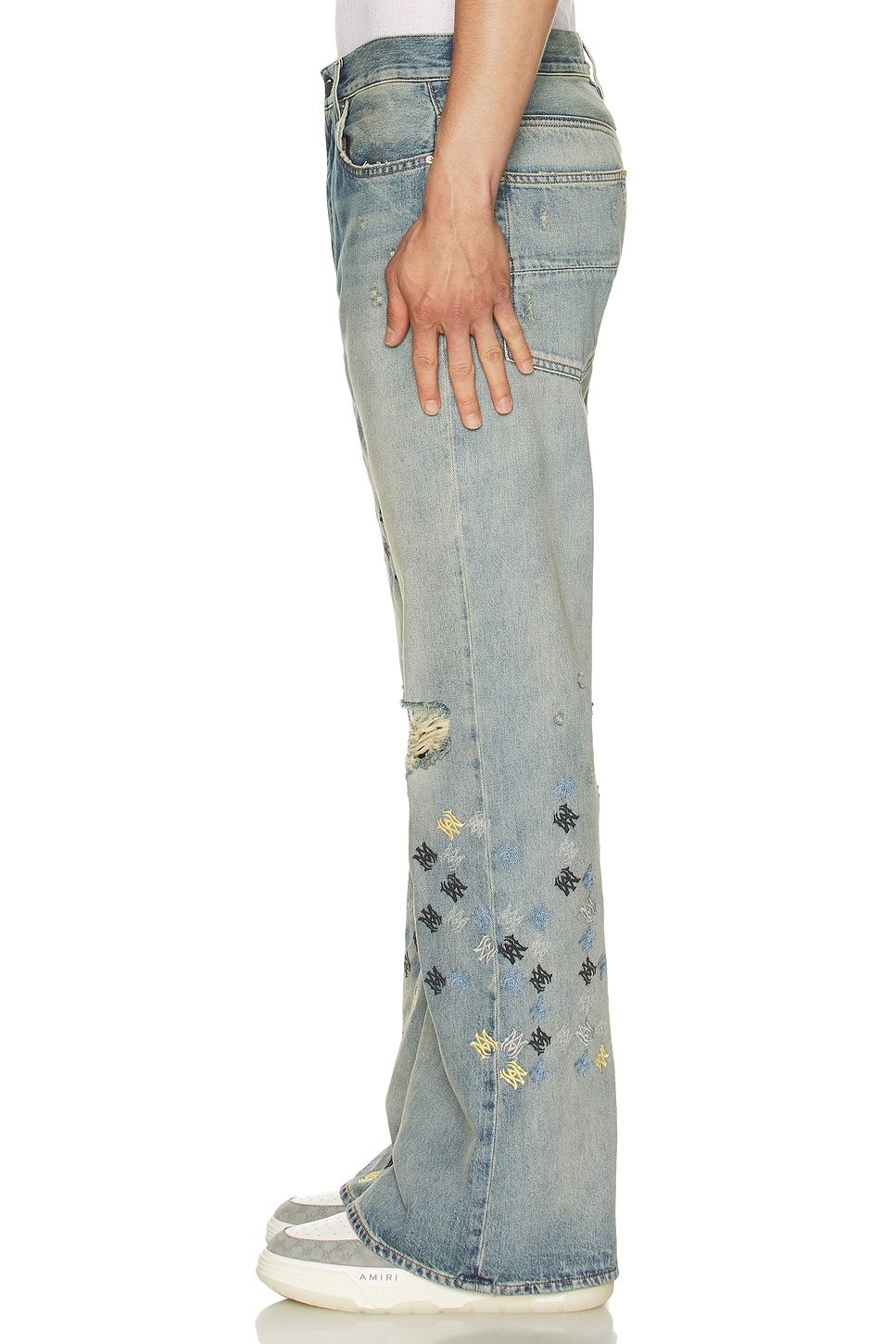 MA Quad Embroidered Flared Jean - 6