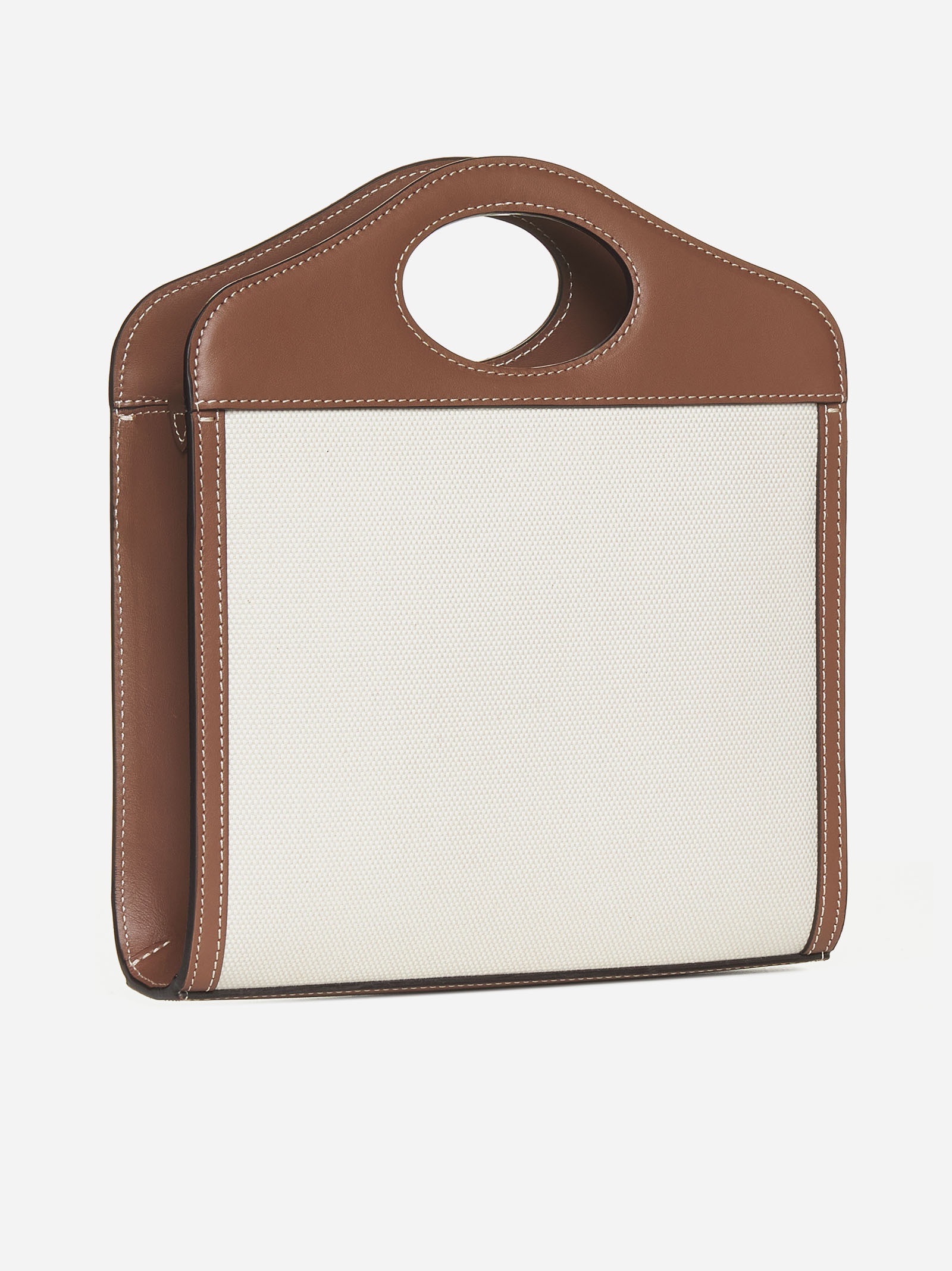 Pocket mini canvas and leather bag - 4