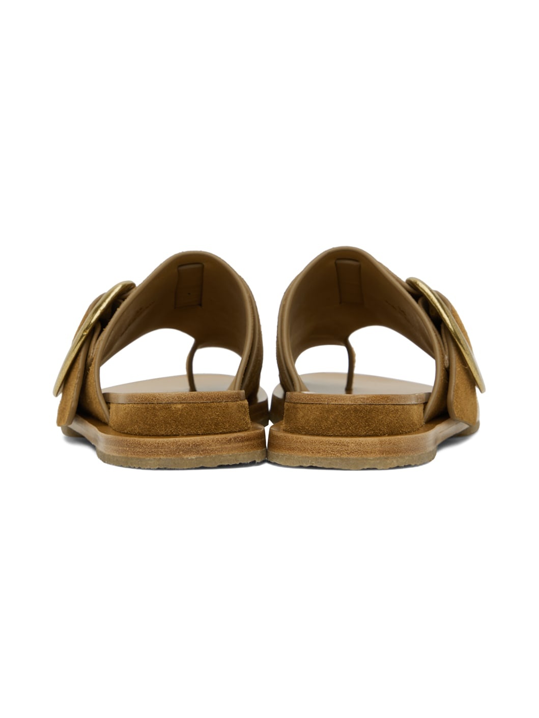 Tan Beau Buckle Sandals - 2