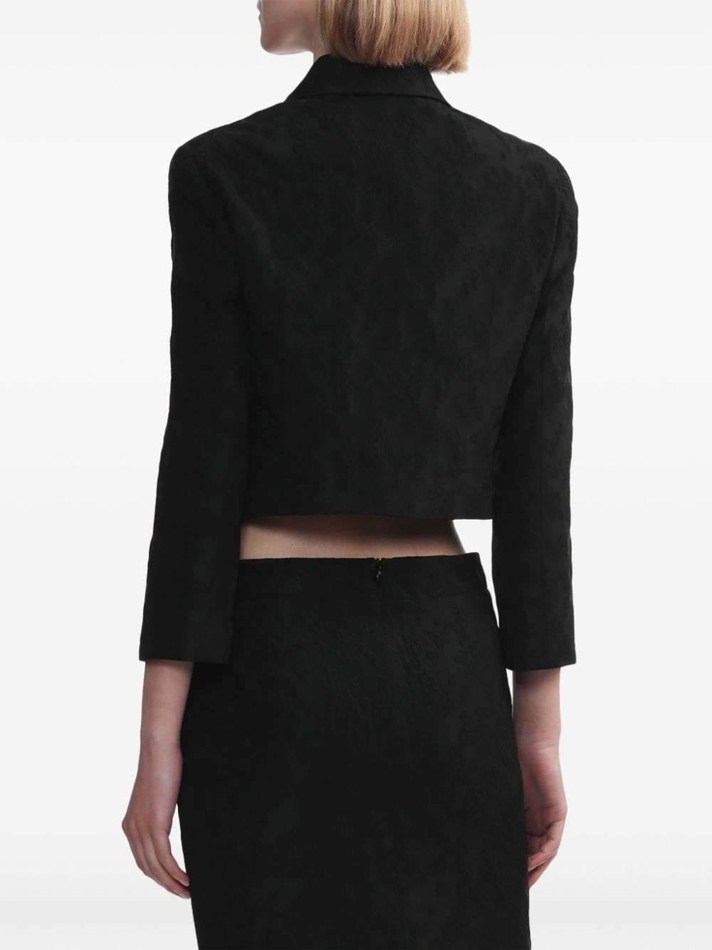 floral-appliquÃ© cropped jacket - 4