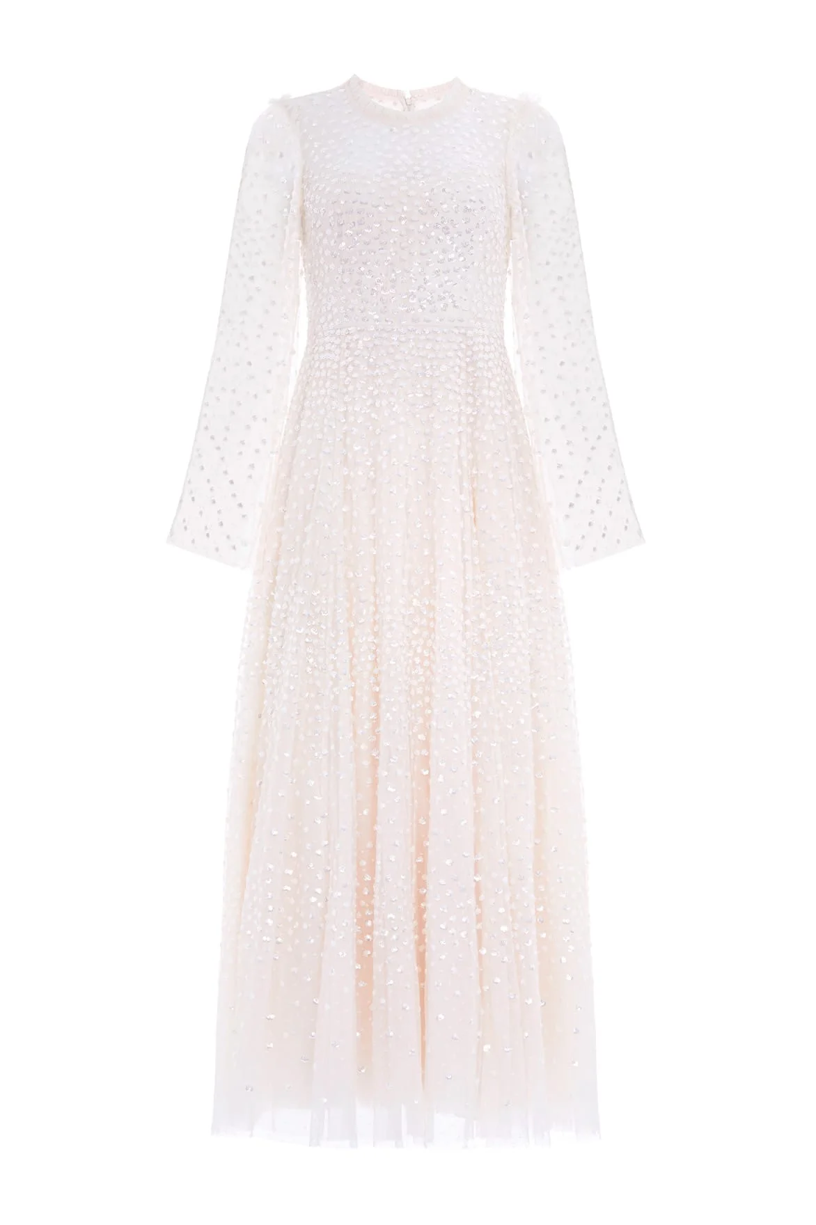 Scatter Dot Round Neck Ankle Gown - 1