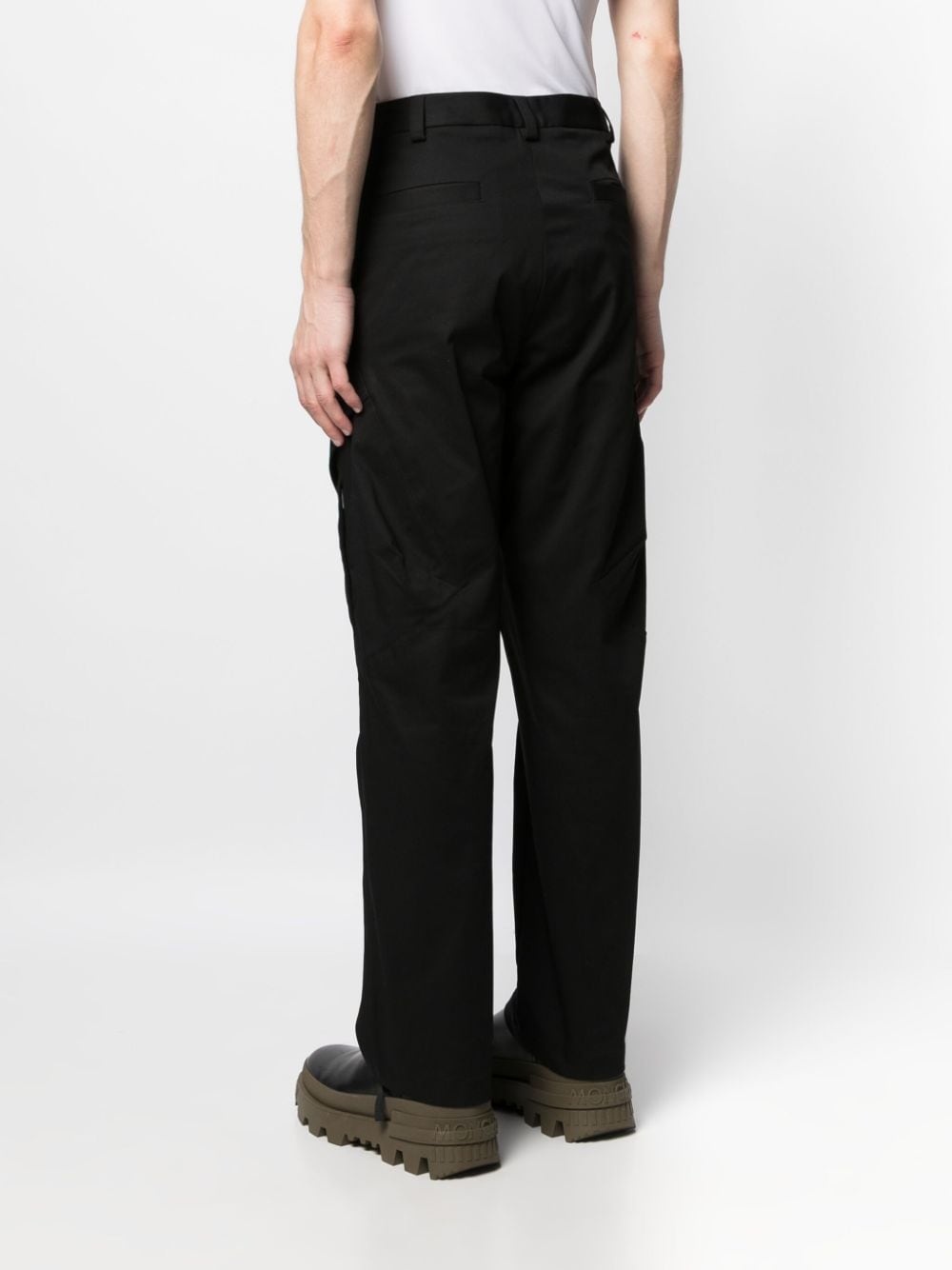 logo-patch straight-leg trousers - 4