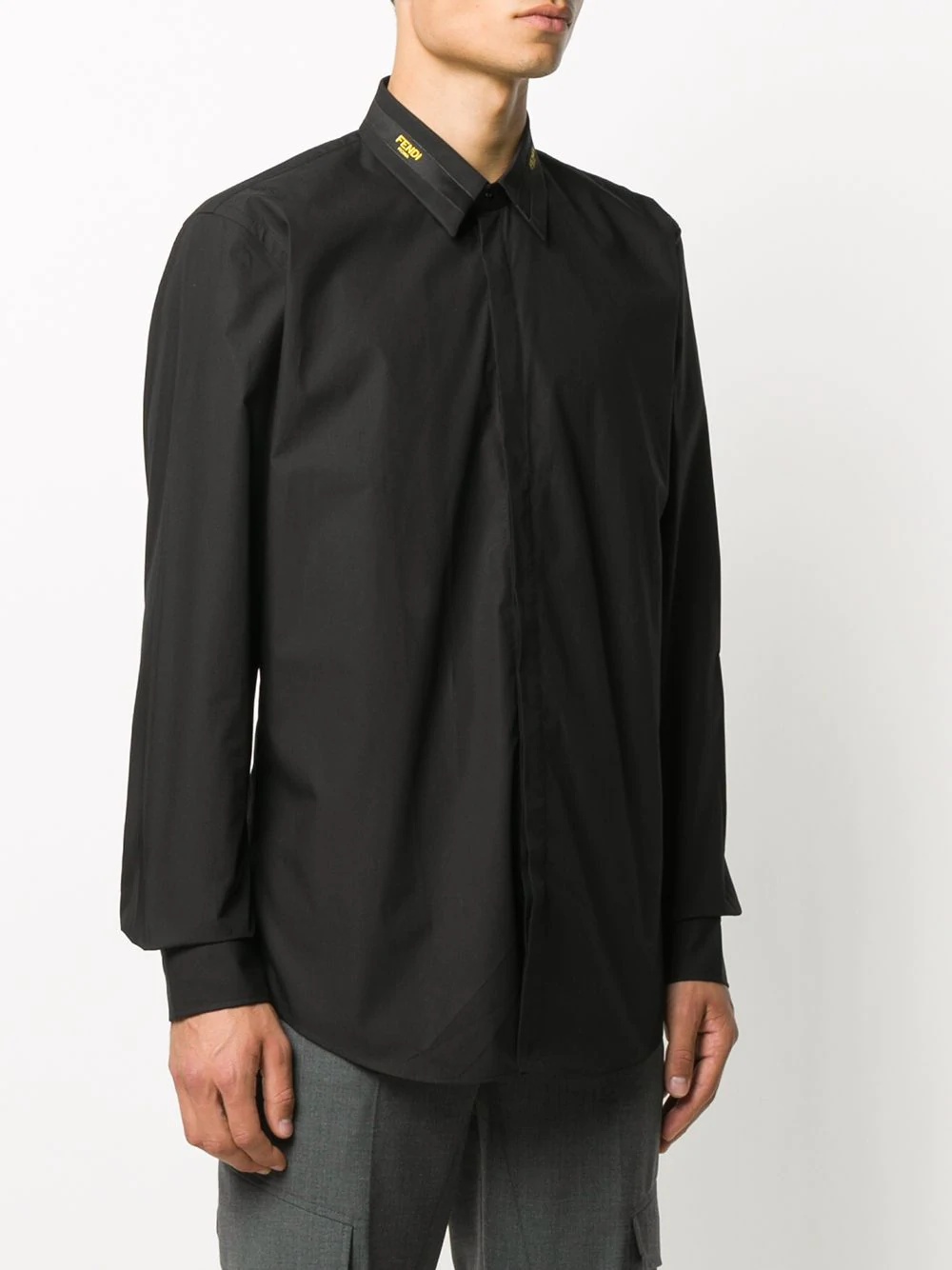 logo-collar long-sleeve shirt - 3