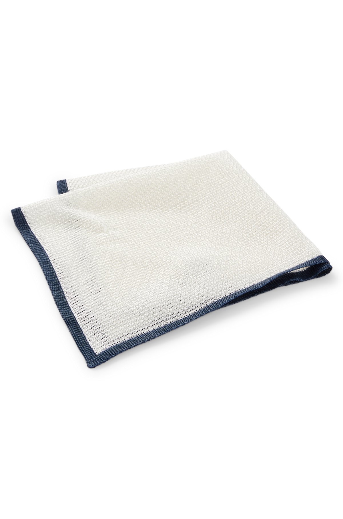 PIQUÉ-WOVEN POCKET SQUARE IN PURE SILK - 3