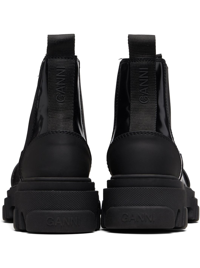Black Cleated Low Chelsea Boots 2