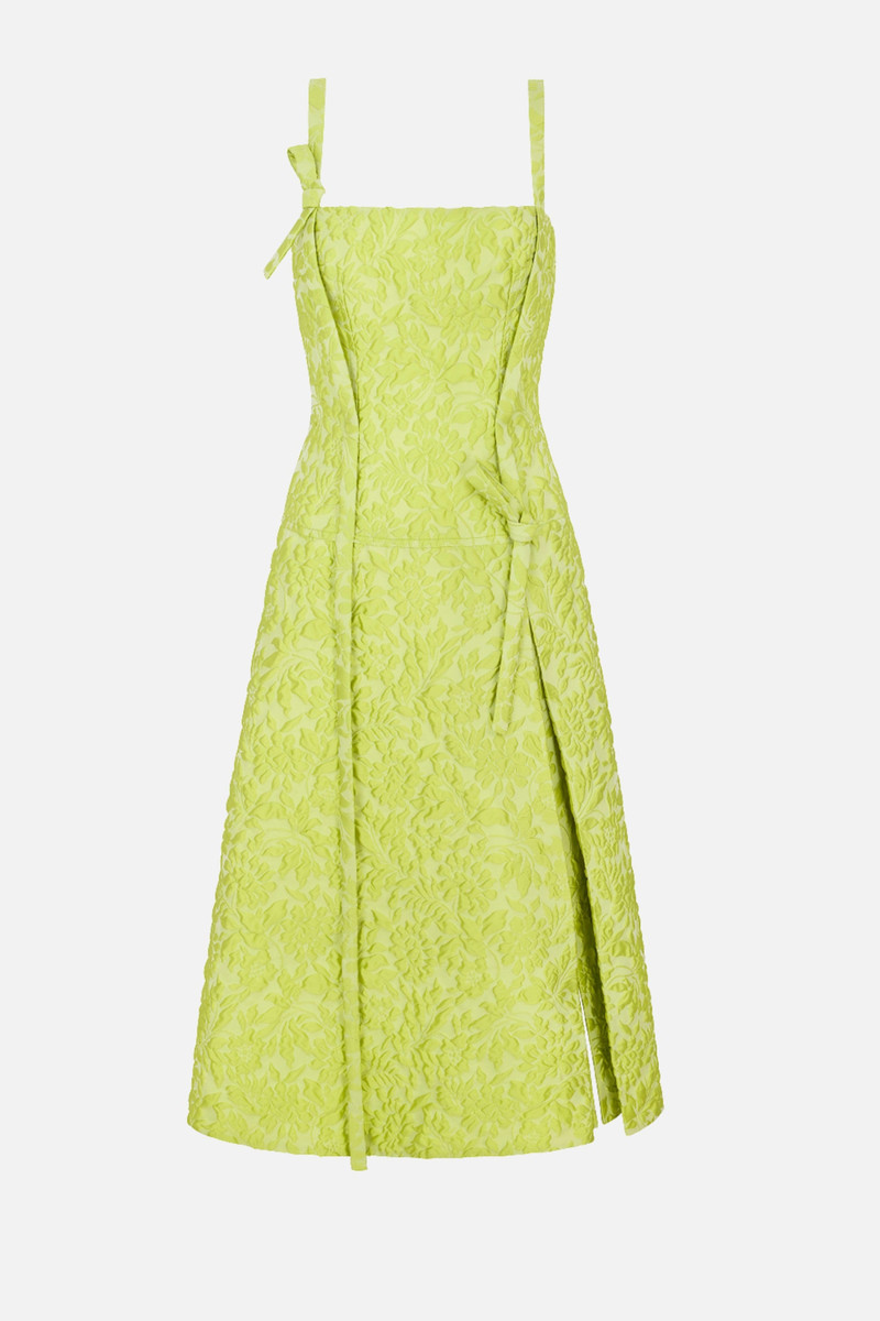Emersyn Dress In Lime Green Embossed Cloque 1