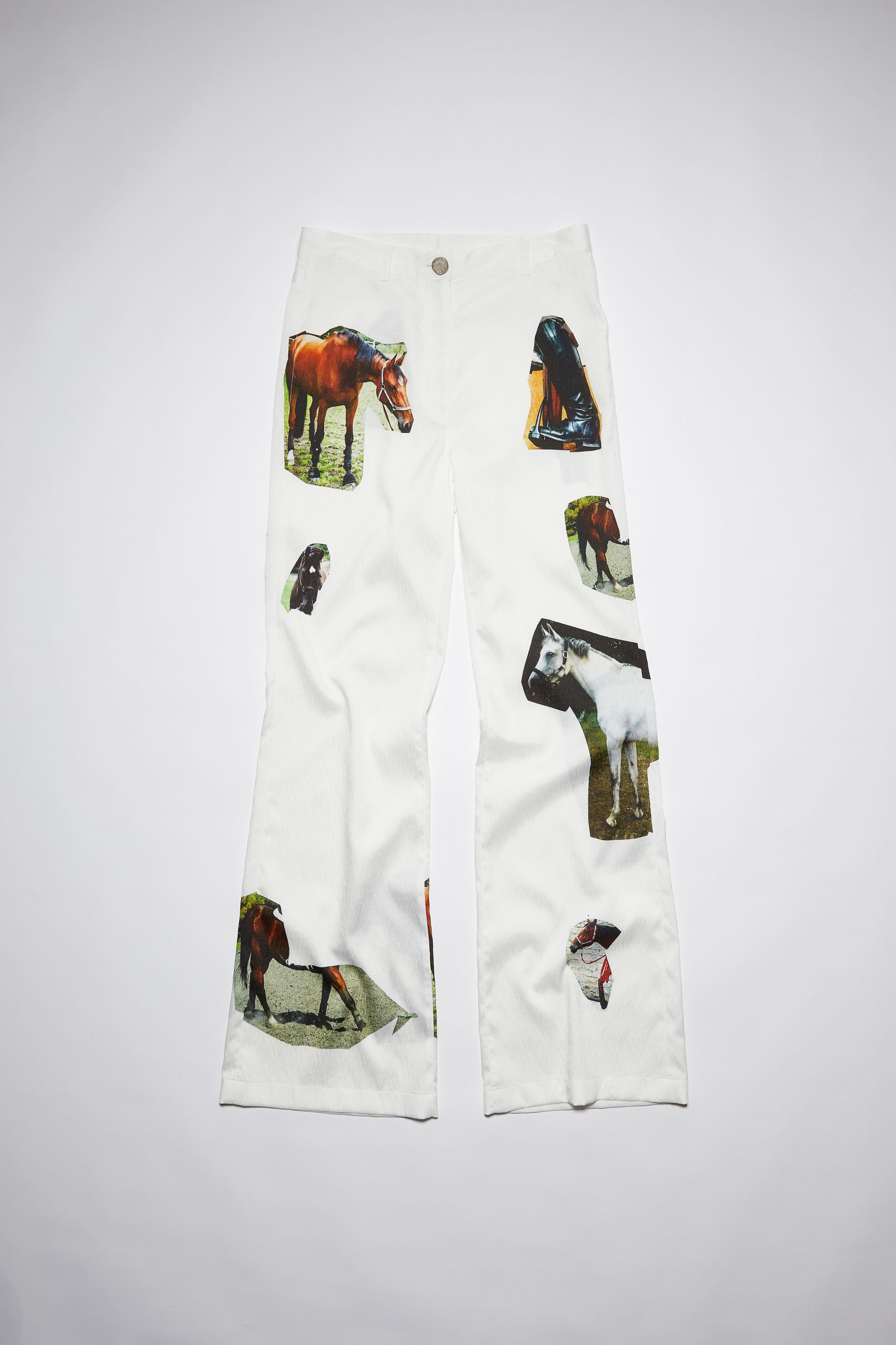Digital print trousers - White - 1