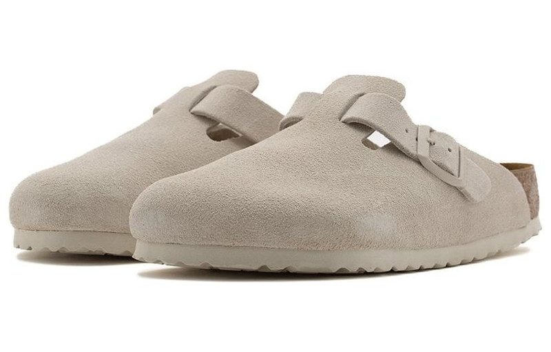 Birkenstock Boston Suede Leather Sandals 'Antique White' 1024731 2