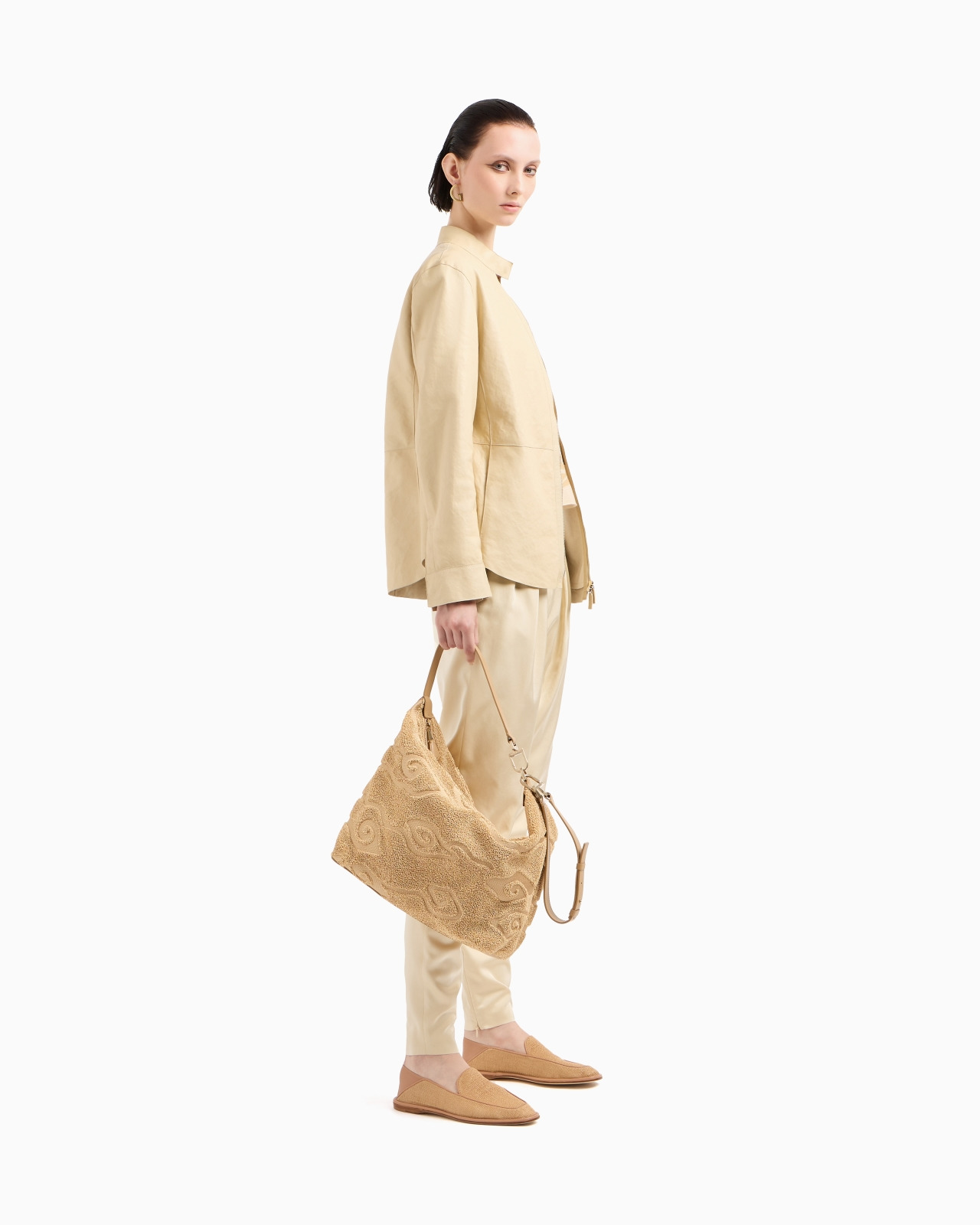 LA PRIMA SOFT LARGE HOBO BAG IN RAFFIA AND LEATHER - 6