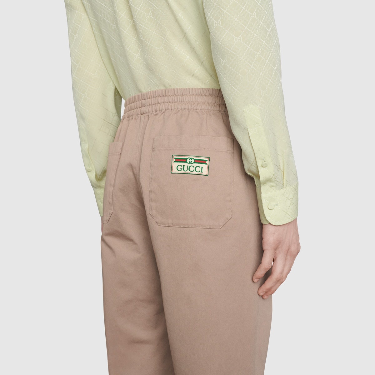 Cotton pant with Gucci vintage logo - 5