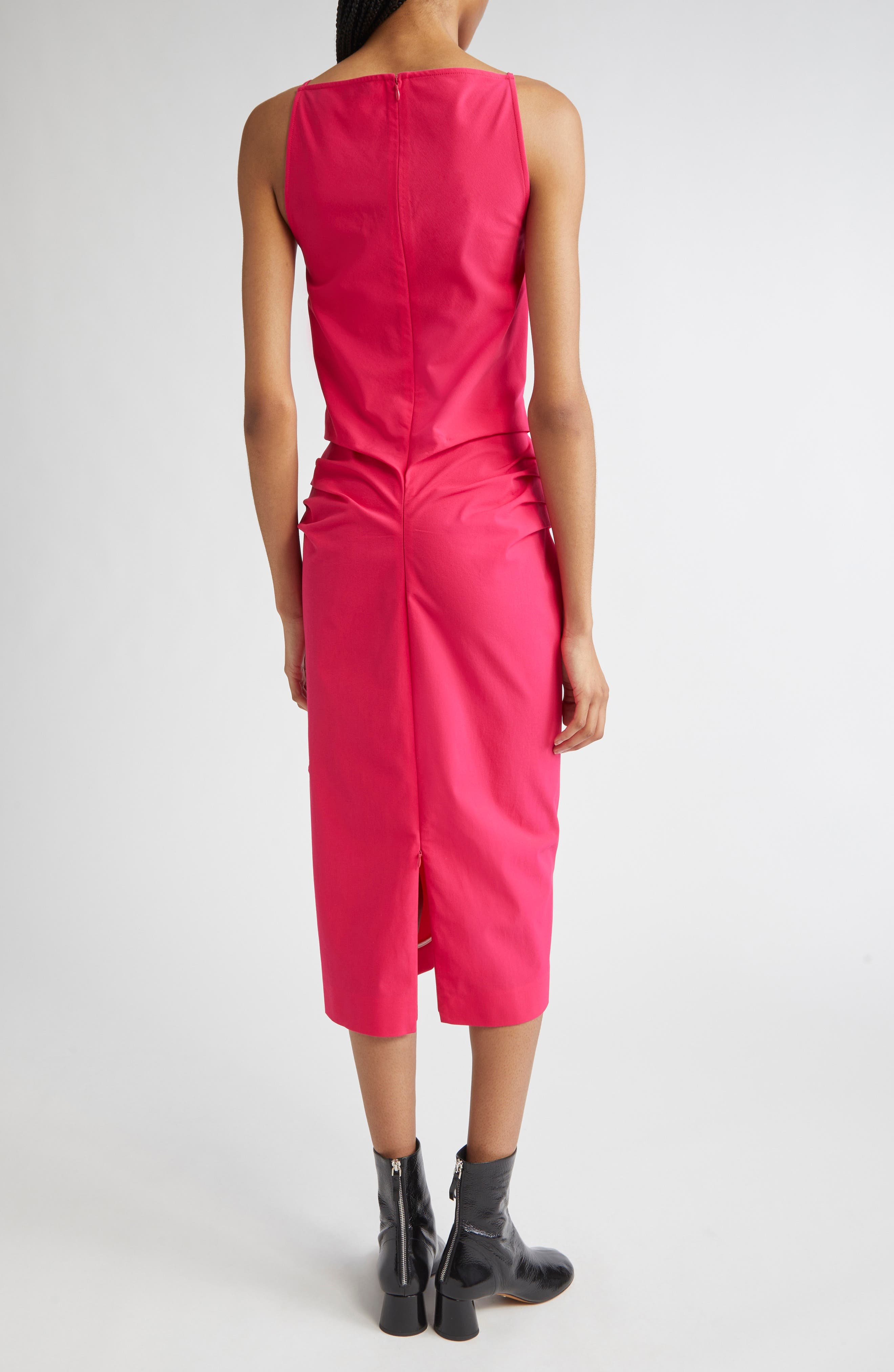 Proenza Schouler Priya Ruched Bi-Stretch Cotton Blend Midi Dress in Orchid at Nordstrom - 2