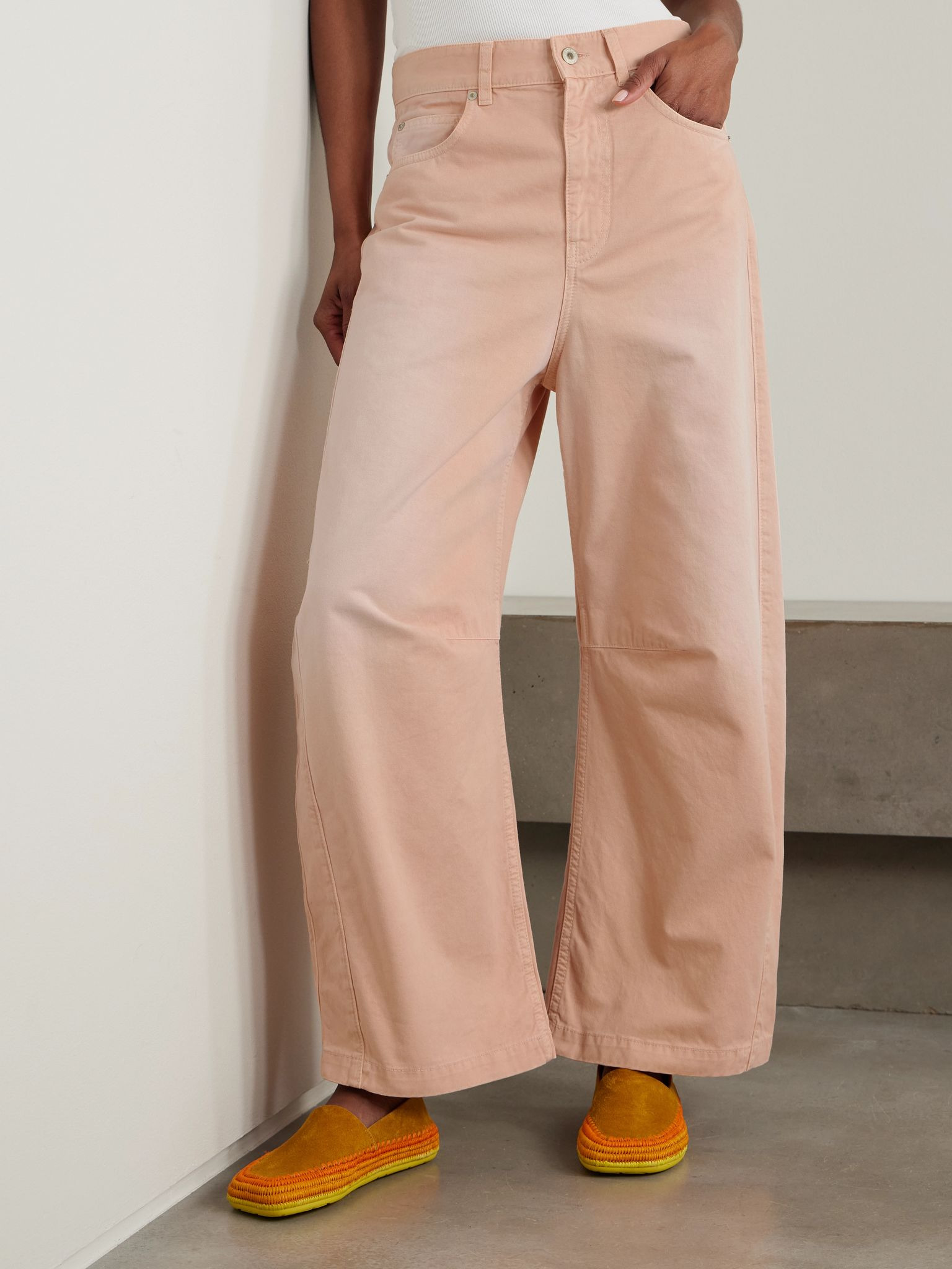 + Paula's Ibiza paneled mid-rise barrel-leg jeans Pastel pink - 3