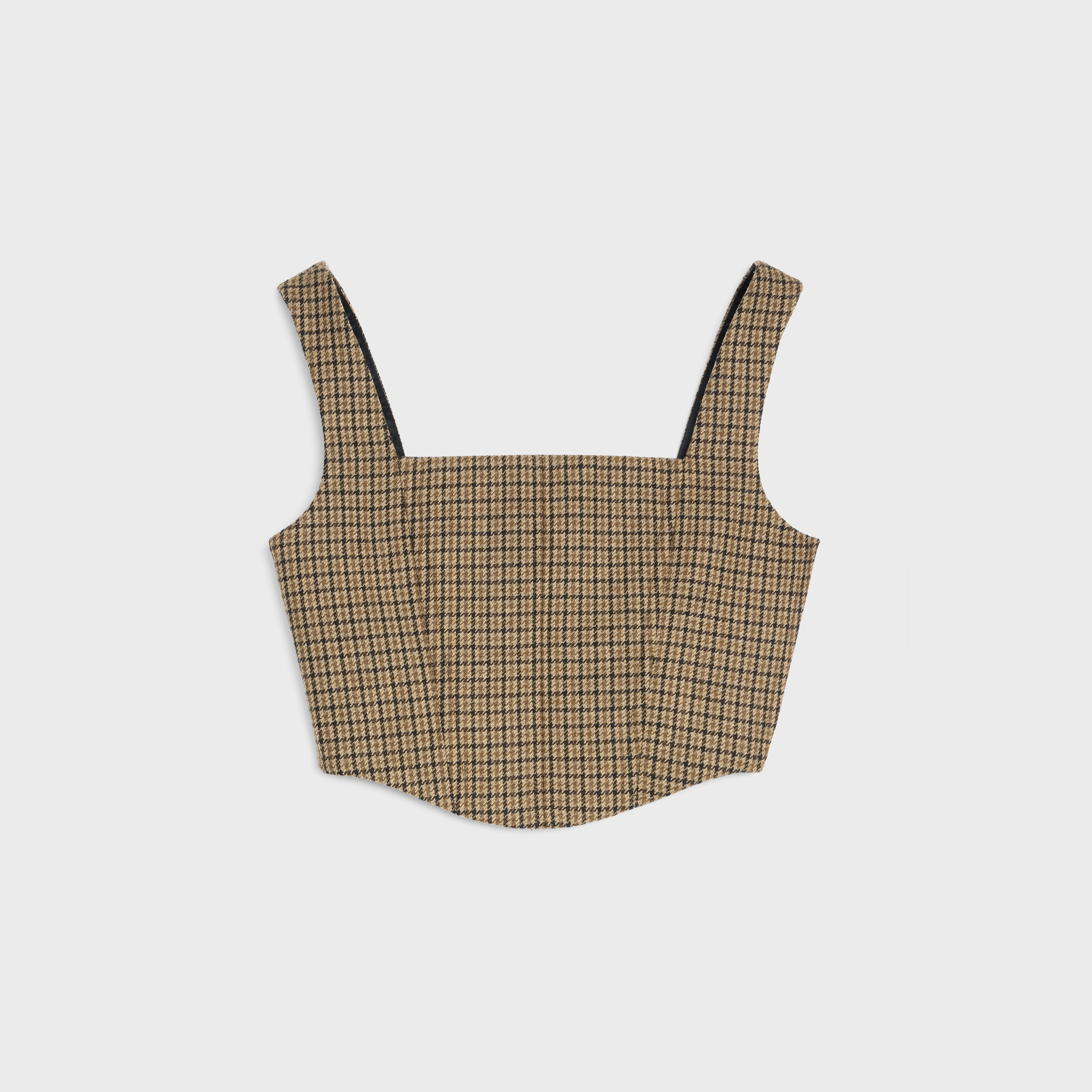 CROP TOP IN CHECKED WOOL - 1