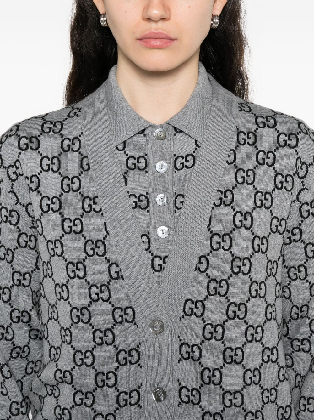 GG-monogram cardigan - 5