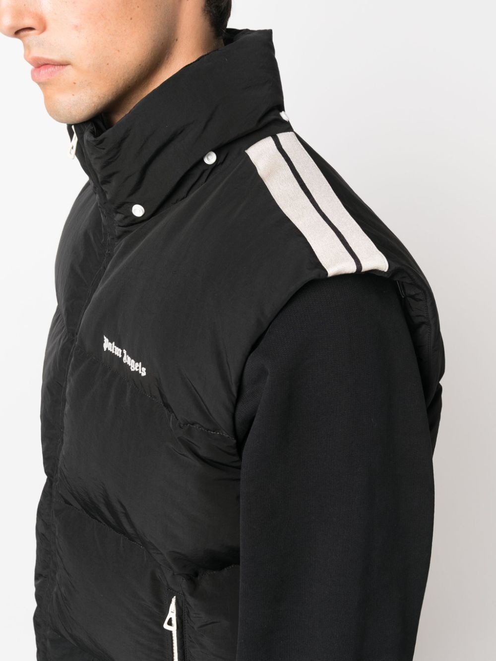 logo-embroidered puffer gilet - 6