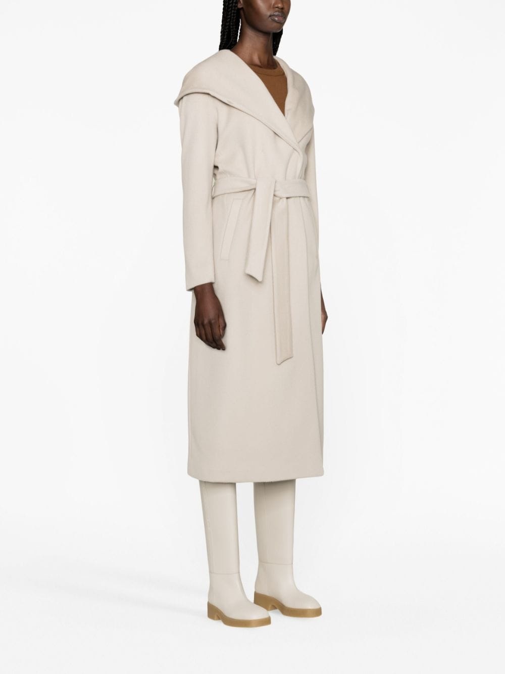 hooded virgin-wool coat - 4