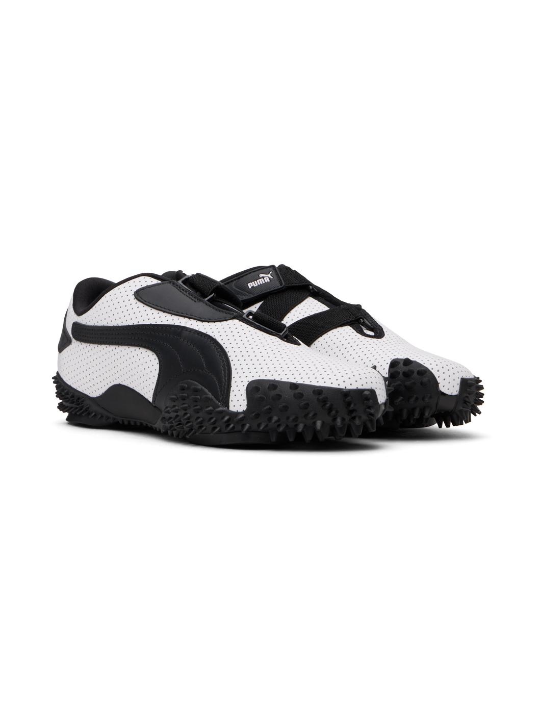 White & Black Mostro Perf Sneakers - 4