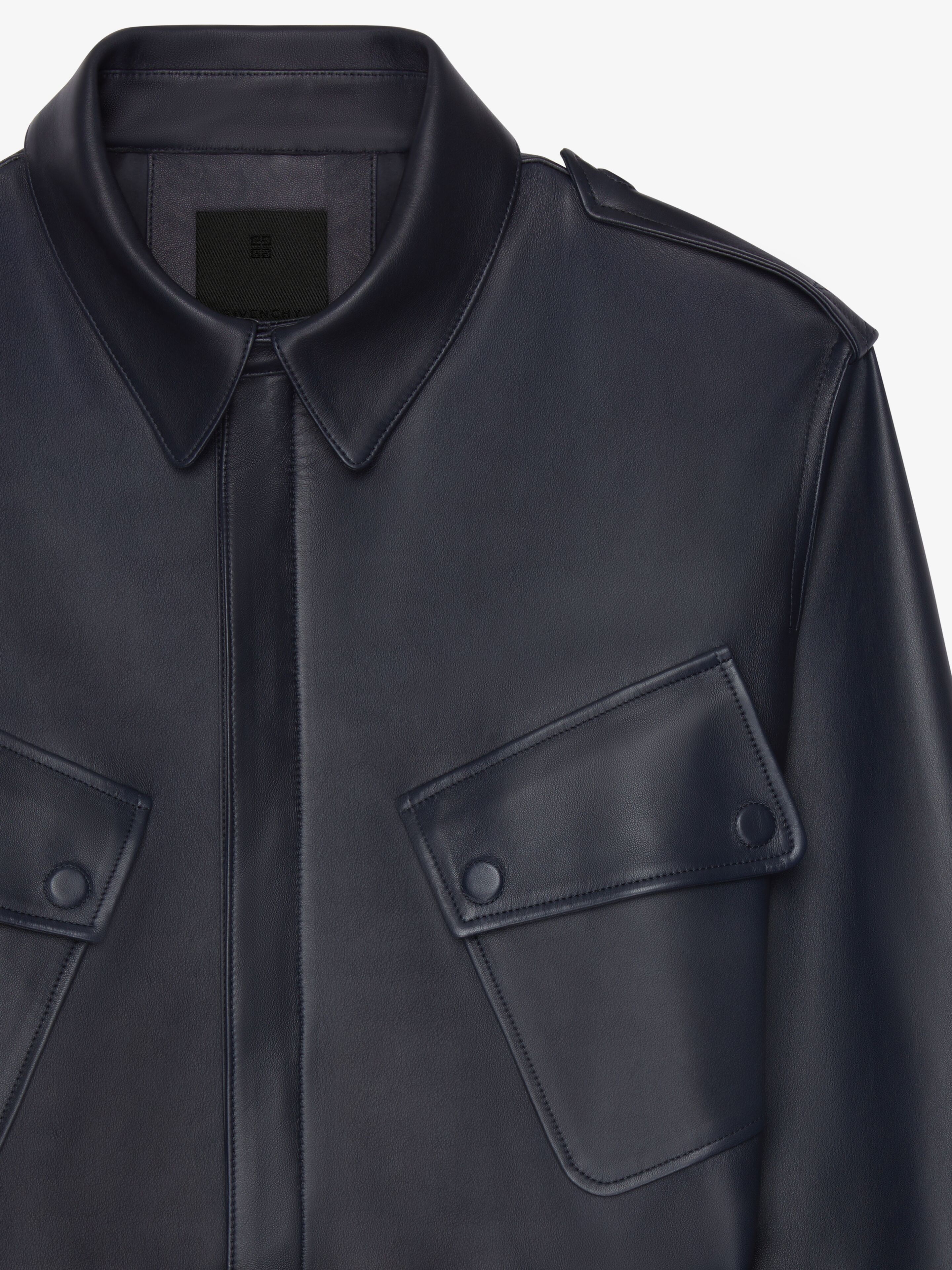 MULTI-POCKET JACKET IN LEATHER - 5