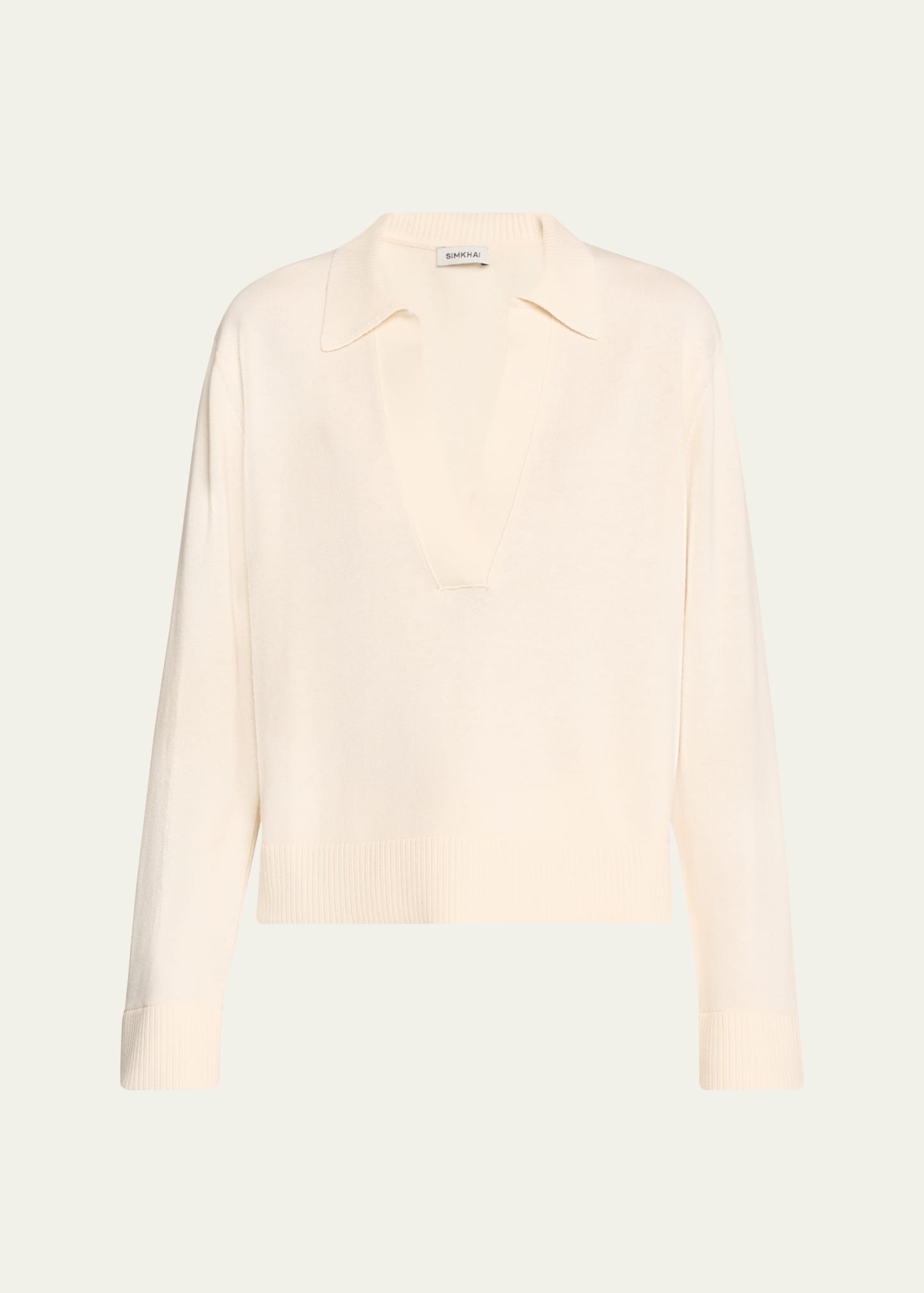 Bobbie Cotton and Cashmere Polo Sweater - 1