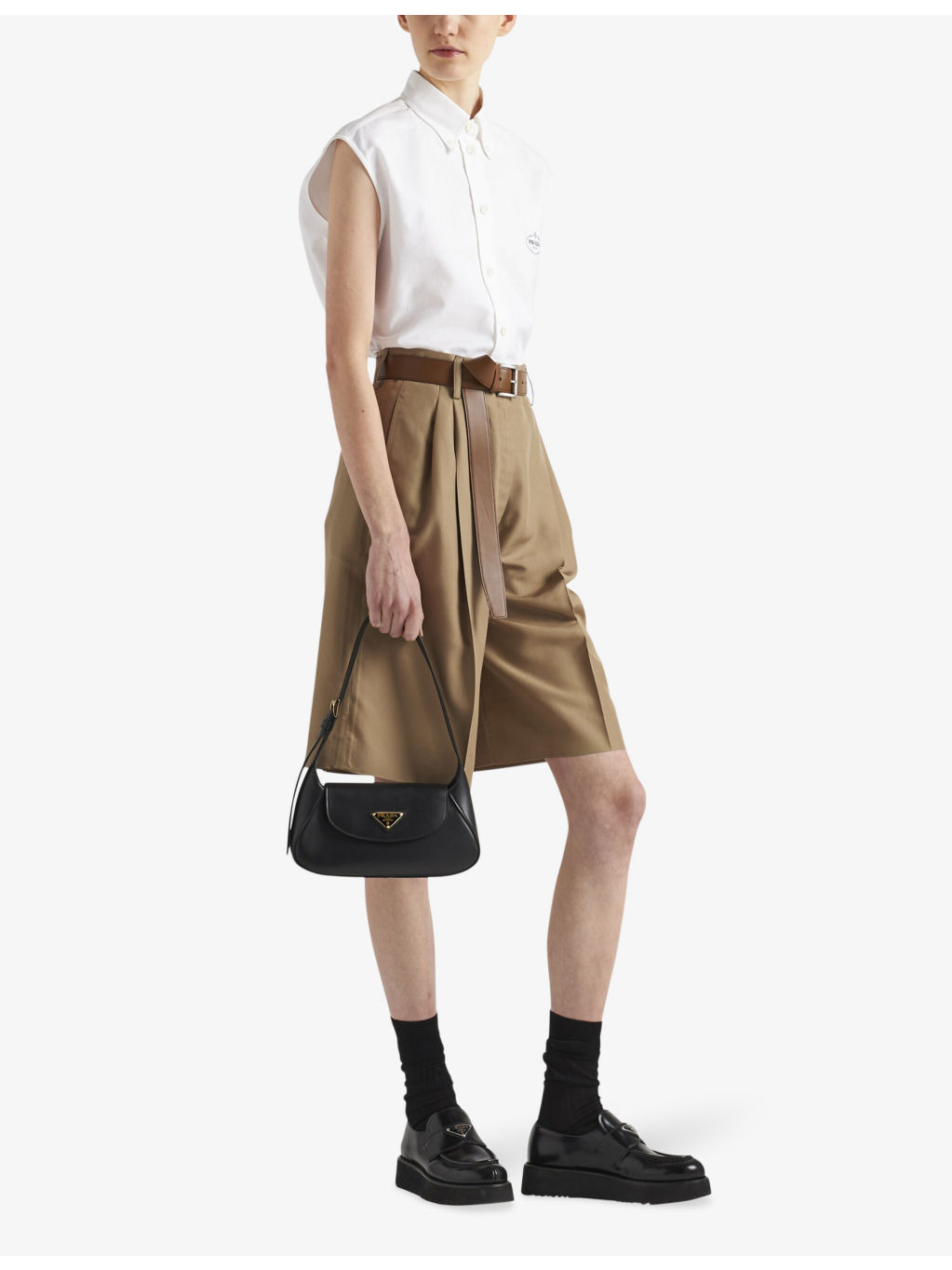 Logo-embroidered short-sleeve cotton Oxford shirt - 2