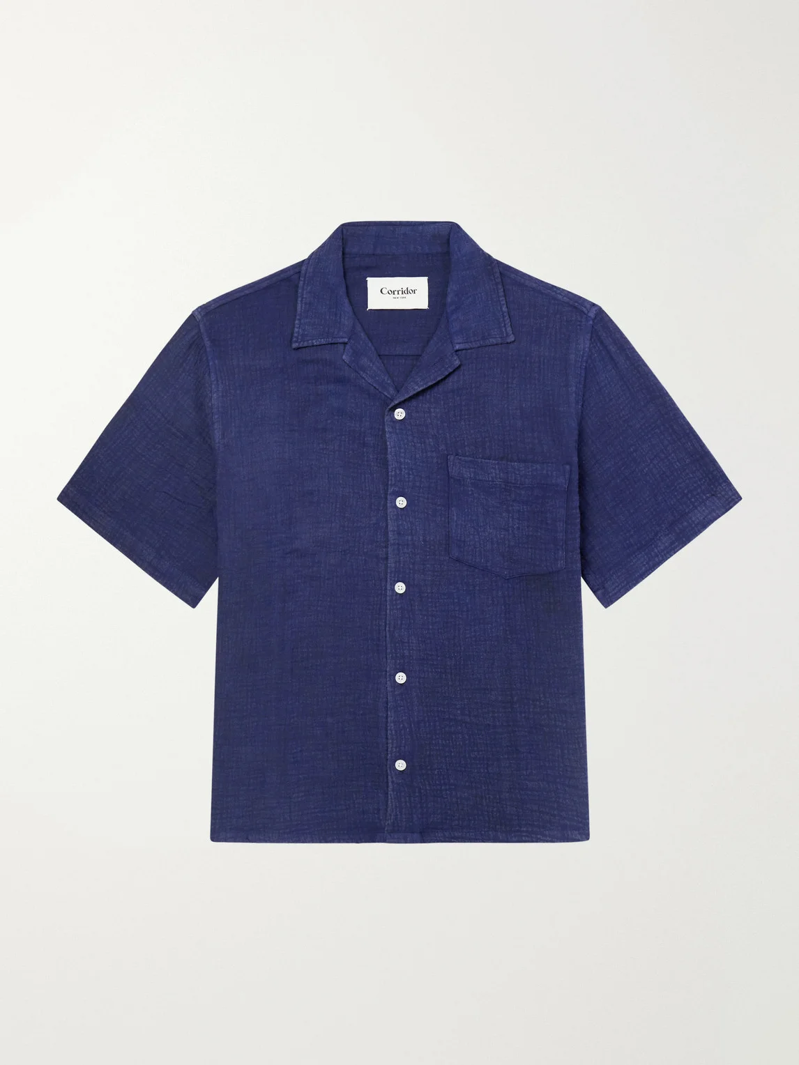 Camp-Collar Cotton Shirt - 1