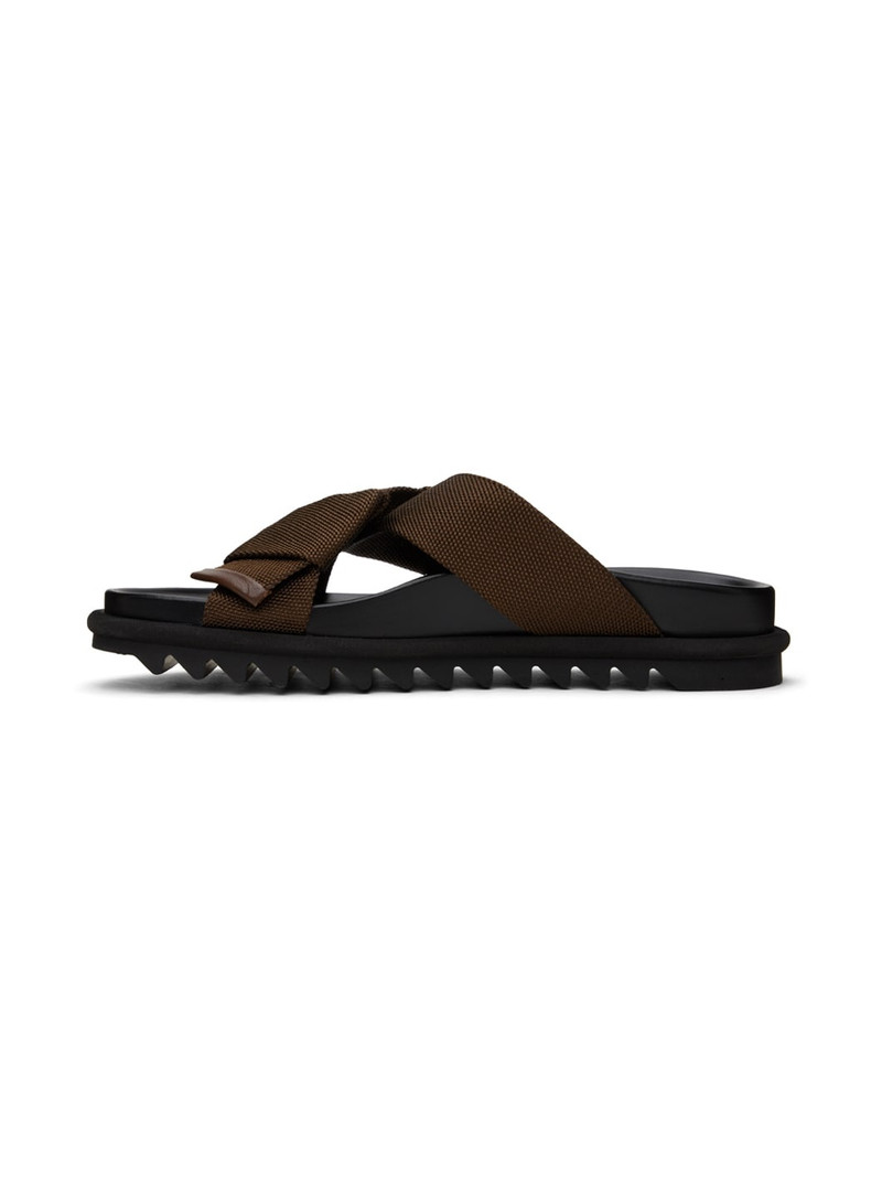 Dries Van Noten Brown Criss-Crossing Sandals outlook