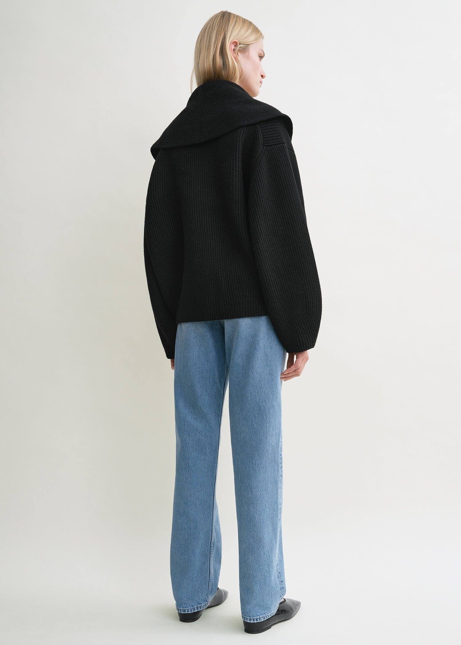 Shawl-lapel cardigan black - 5