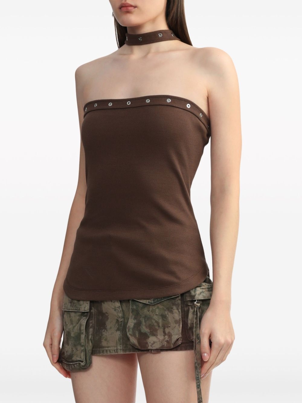 eyelet-detail cotton tank top - 3