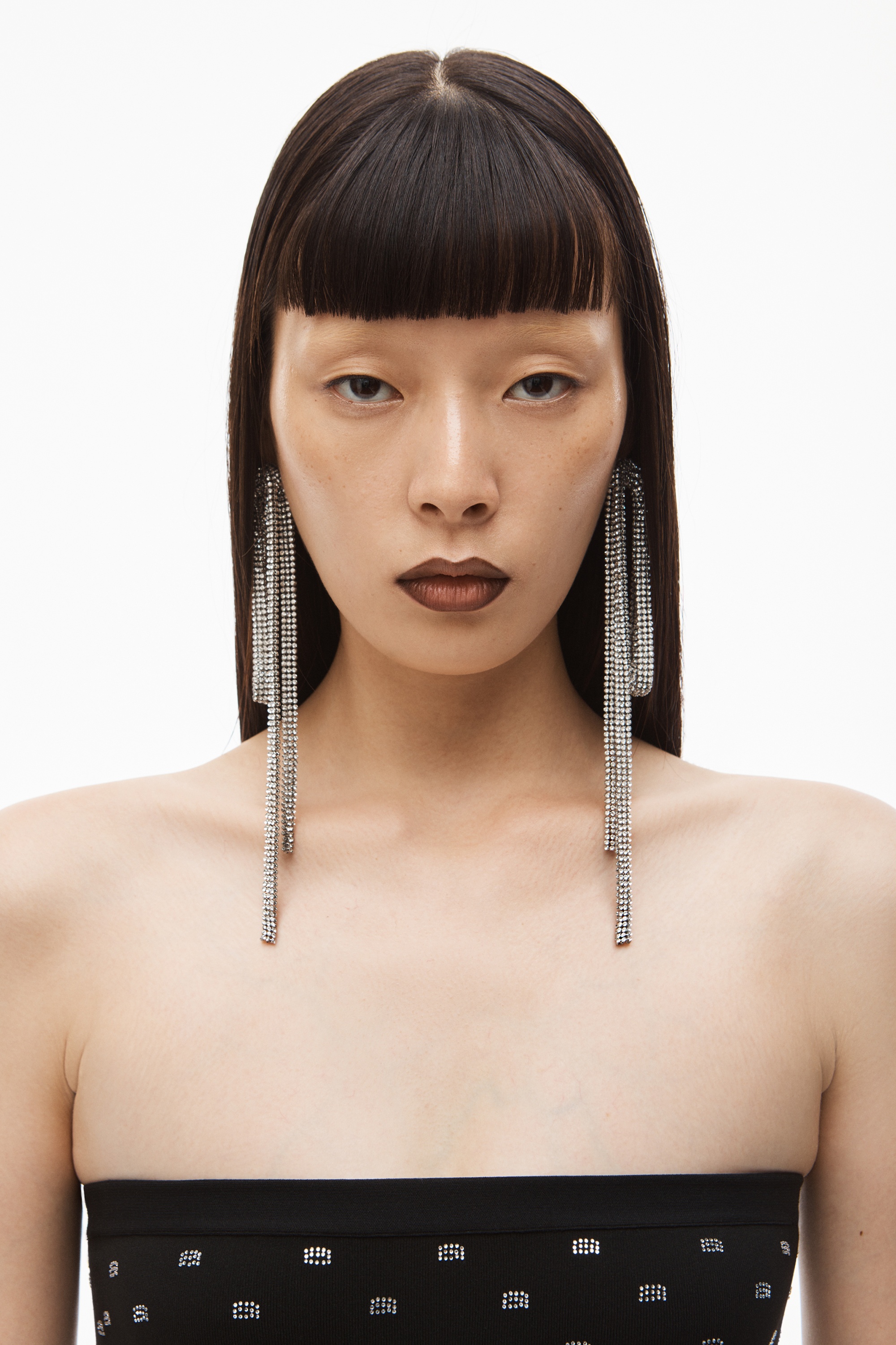 hotfix midi dress in crystal nylon - 5