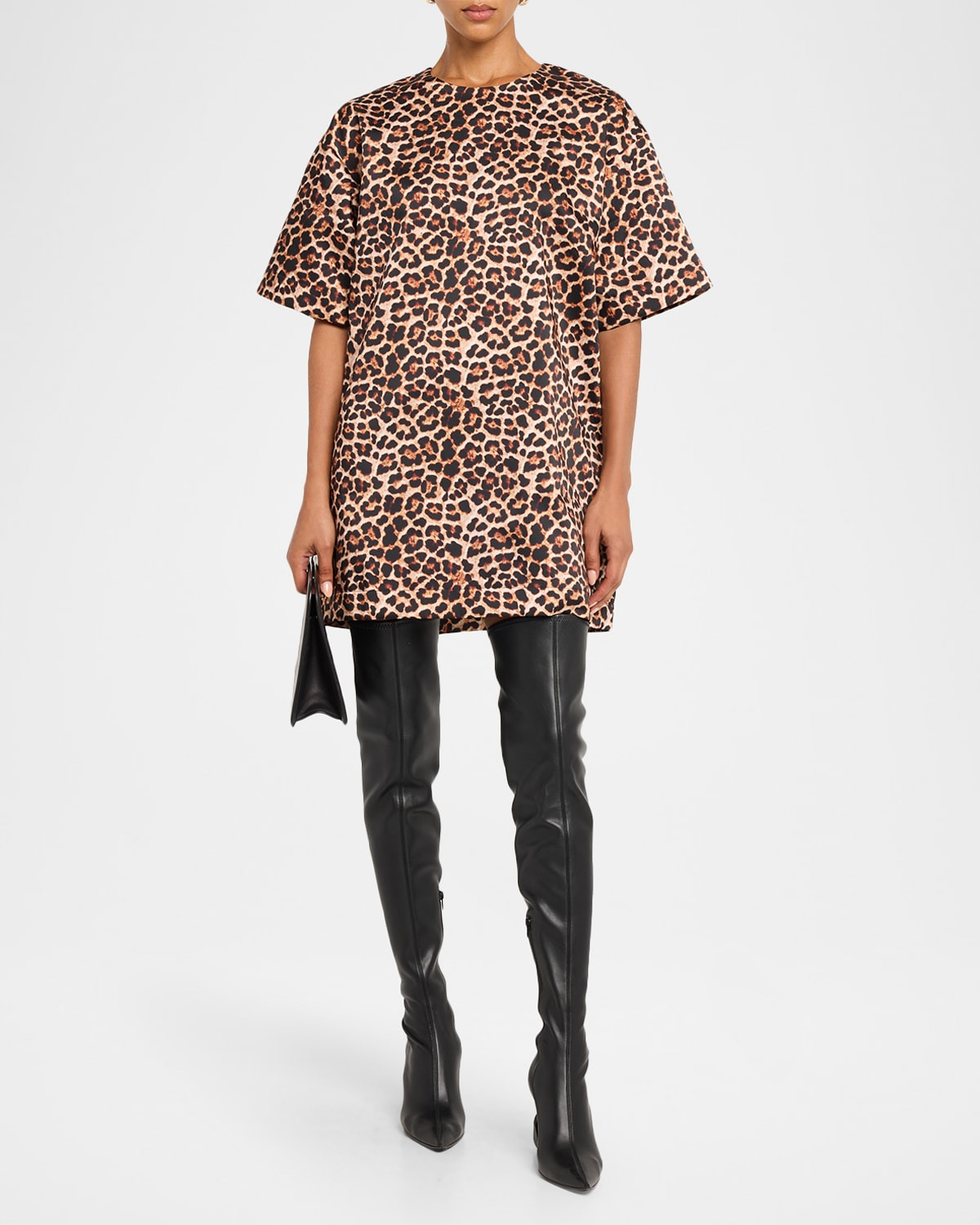 Leopard-Print T-Shirt Dress - 2