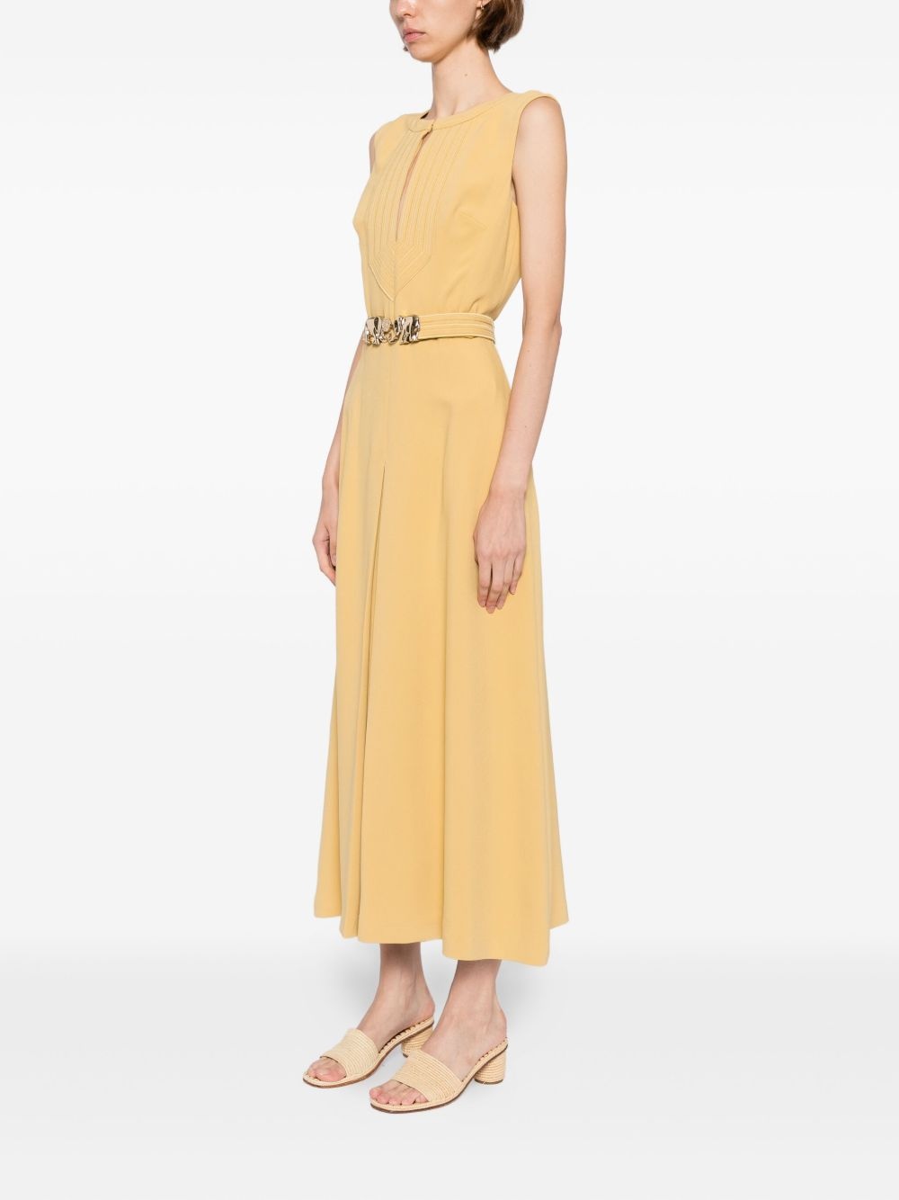 elephant-buckle midi dress - 3
