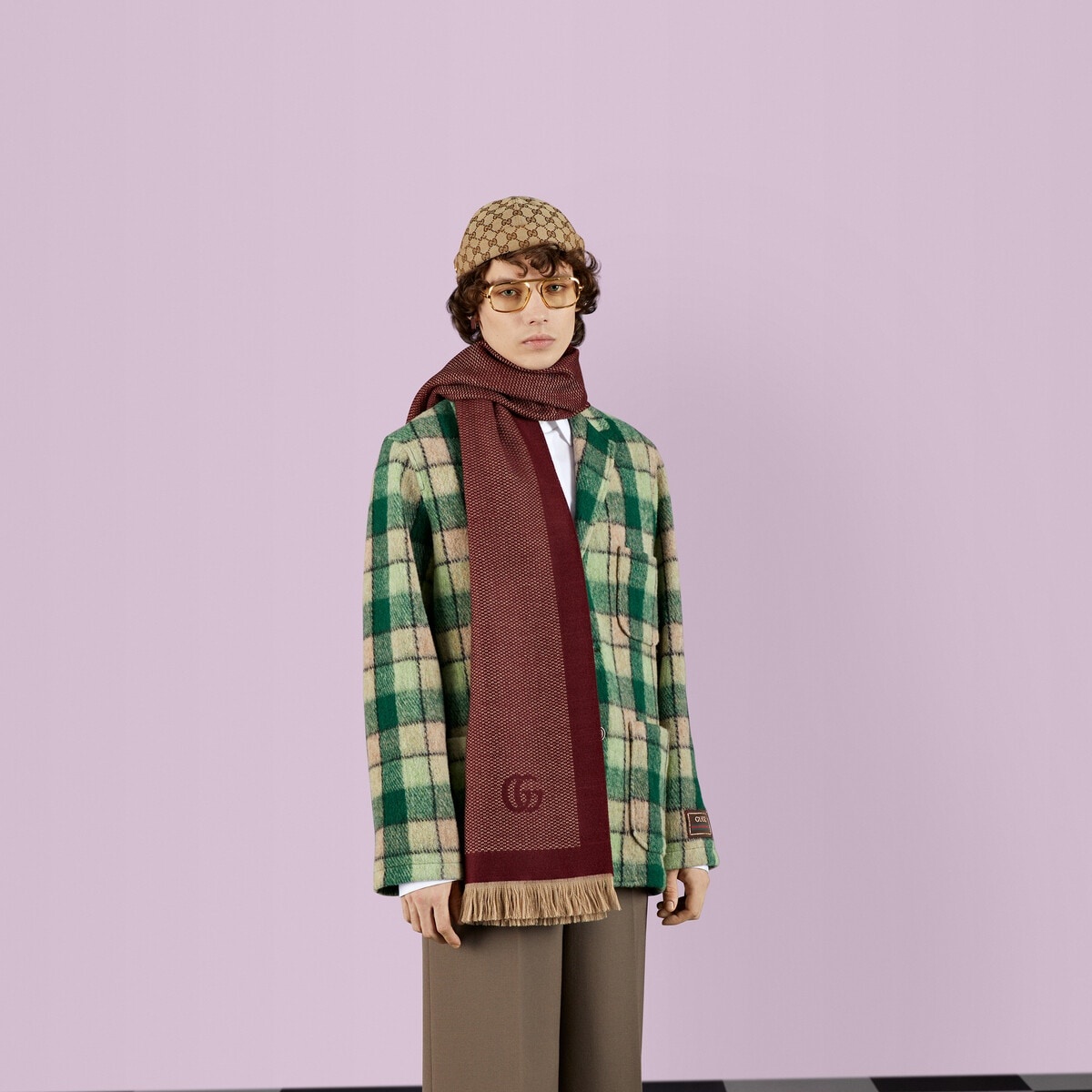 Double G cashmere scarf - 3