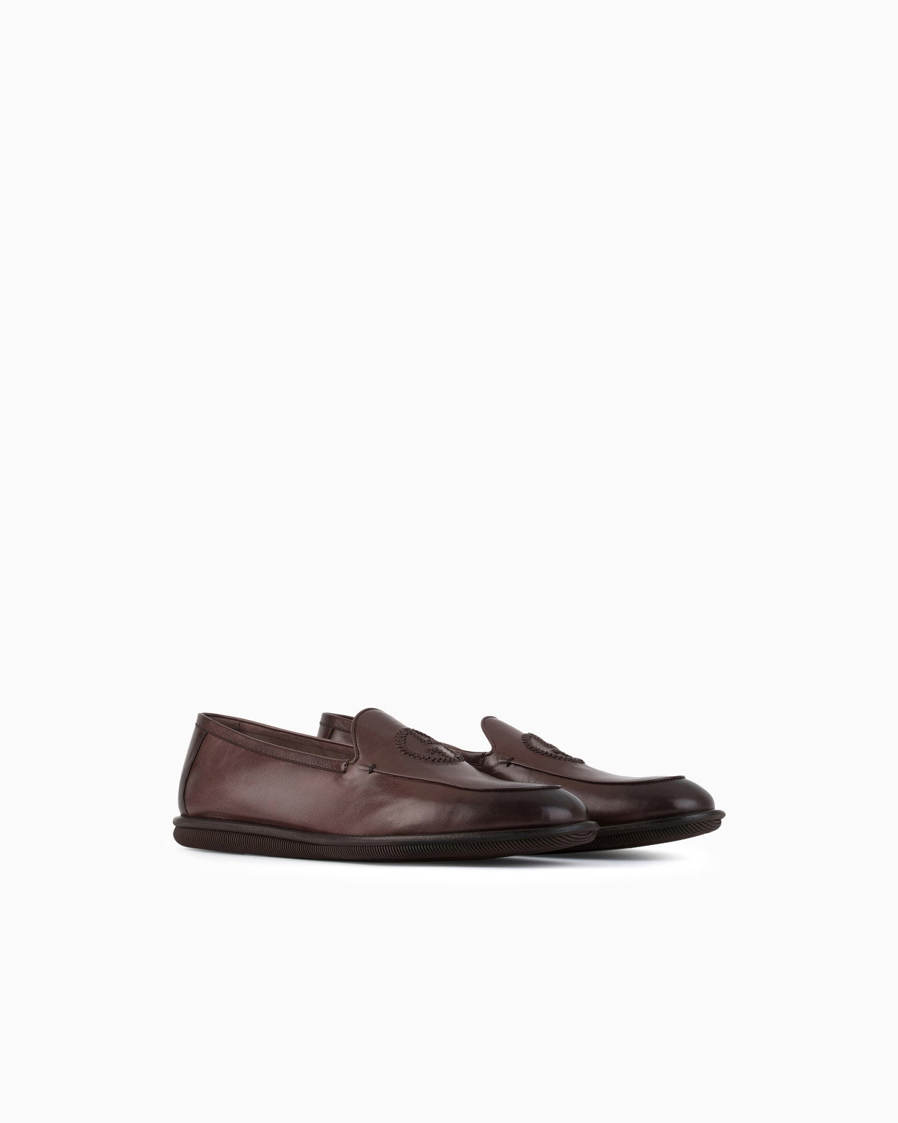 Vintage nappa leather loafers with embroidered logo - 2