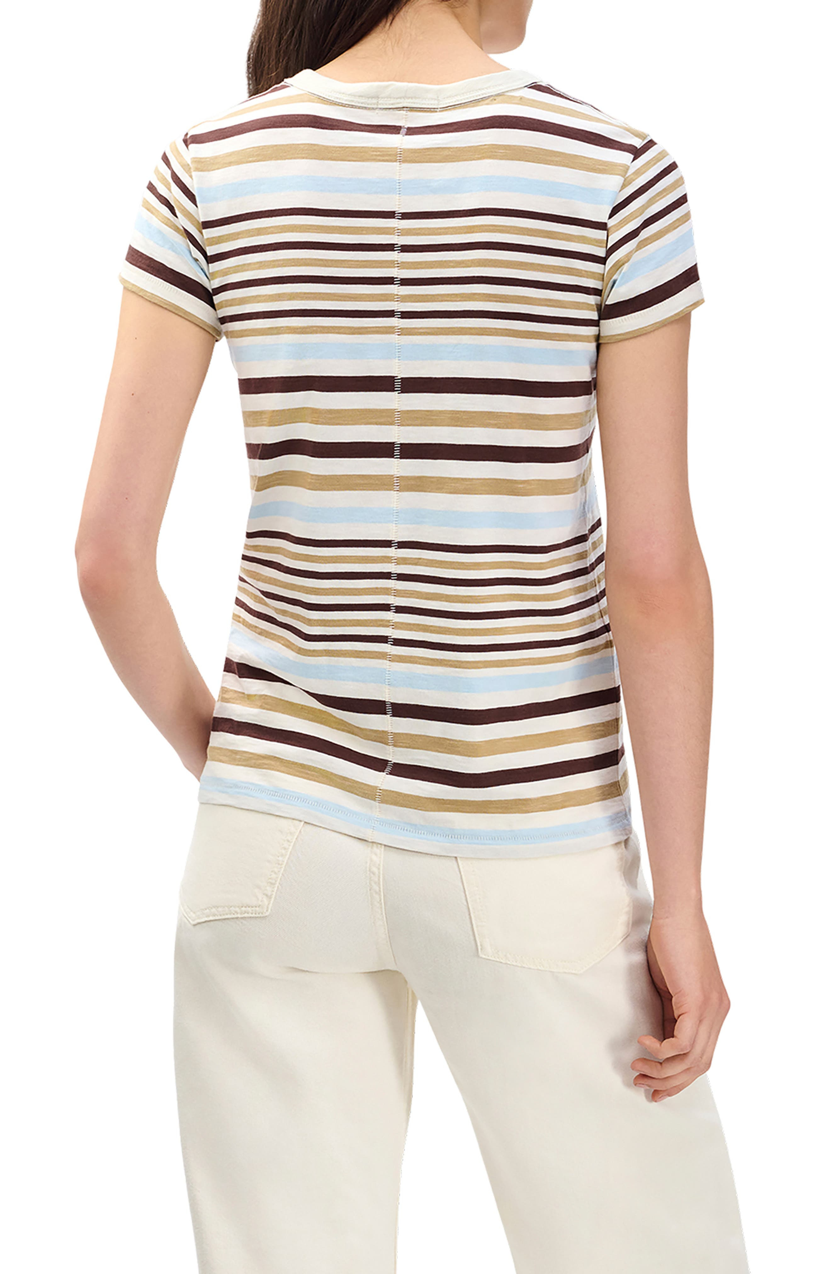 rag & bone The Slub Stripe T-Shirt in Ivory Multi at Nordstrom - 2