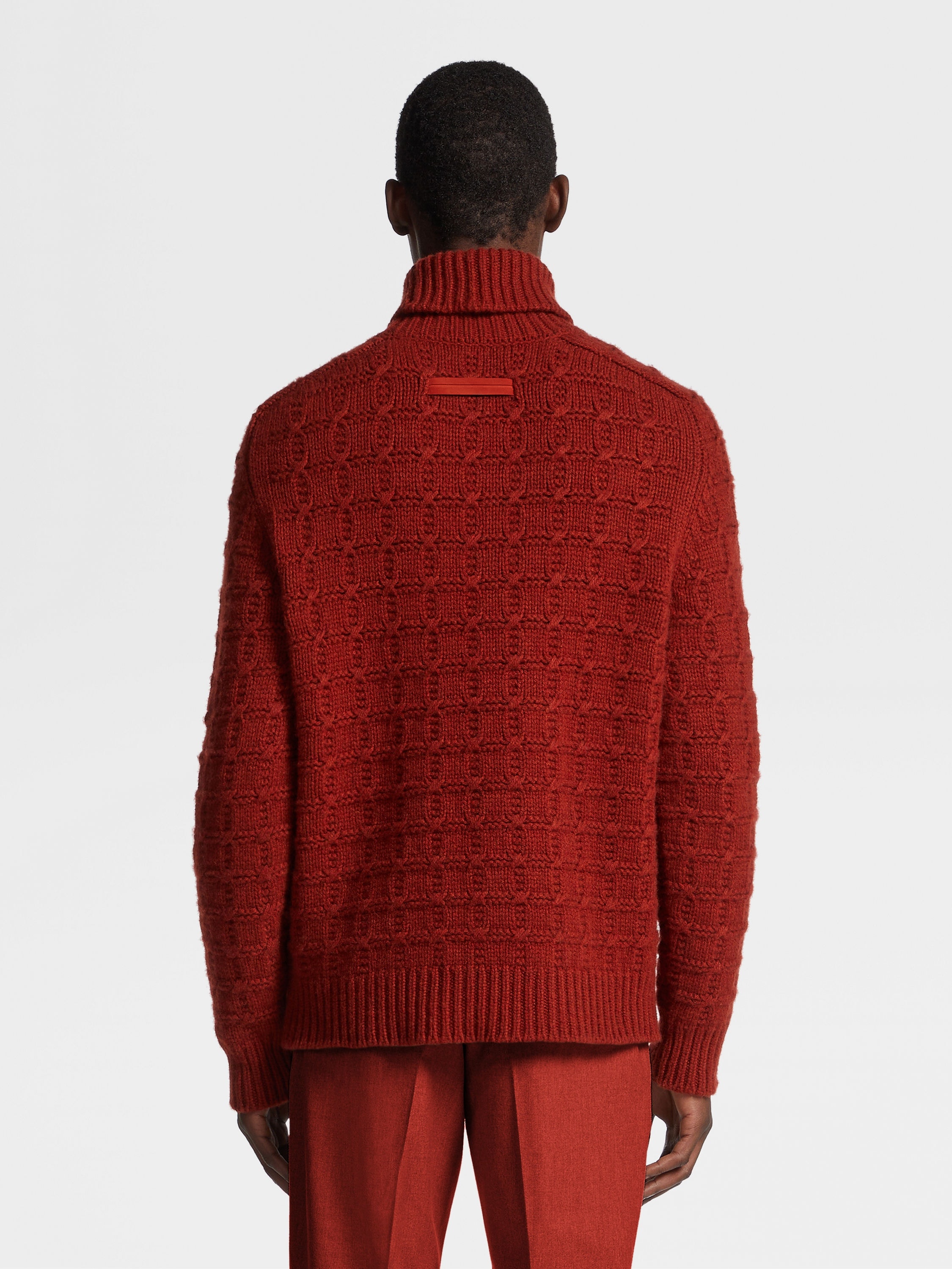 DARK RED OASI CASHMERE TURTLENECK - 3