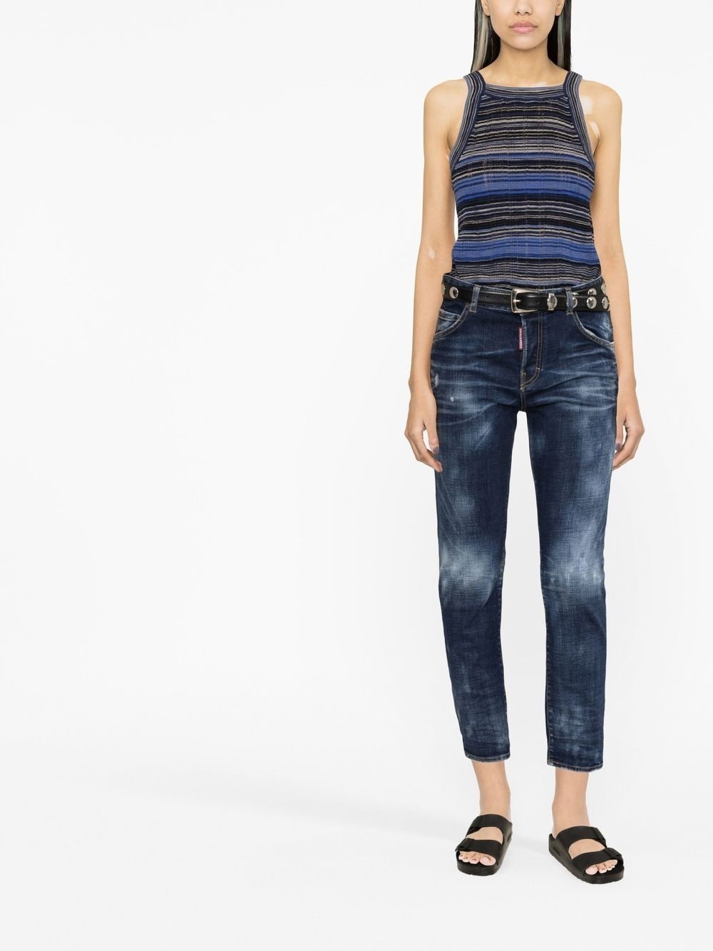 bleached-effect skinny jeans - 3