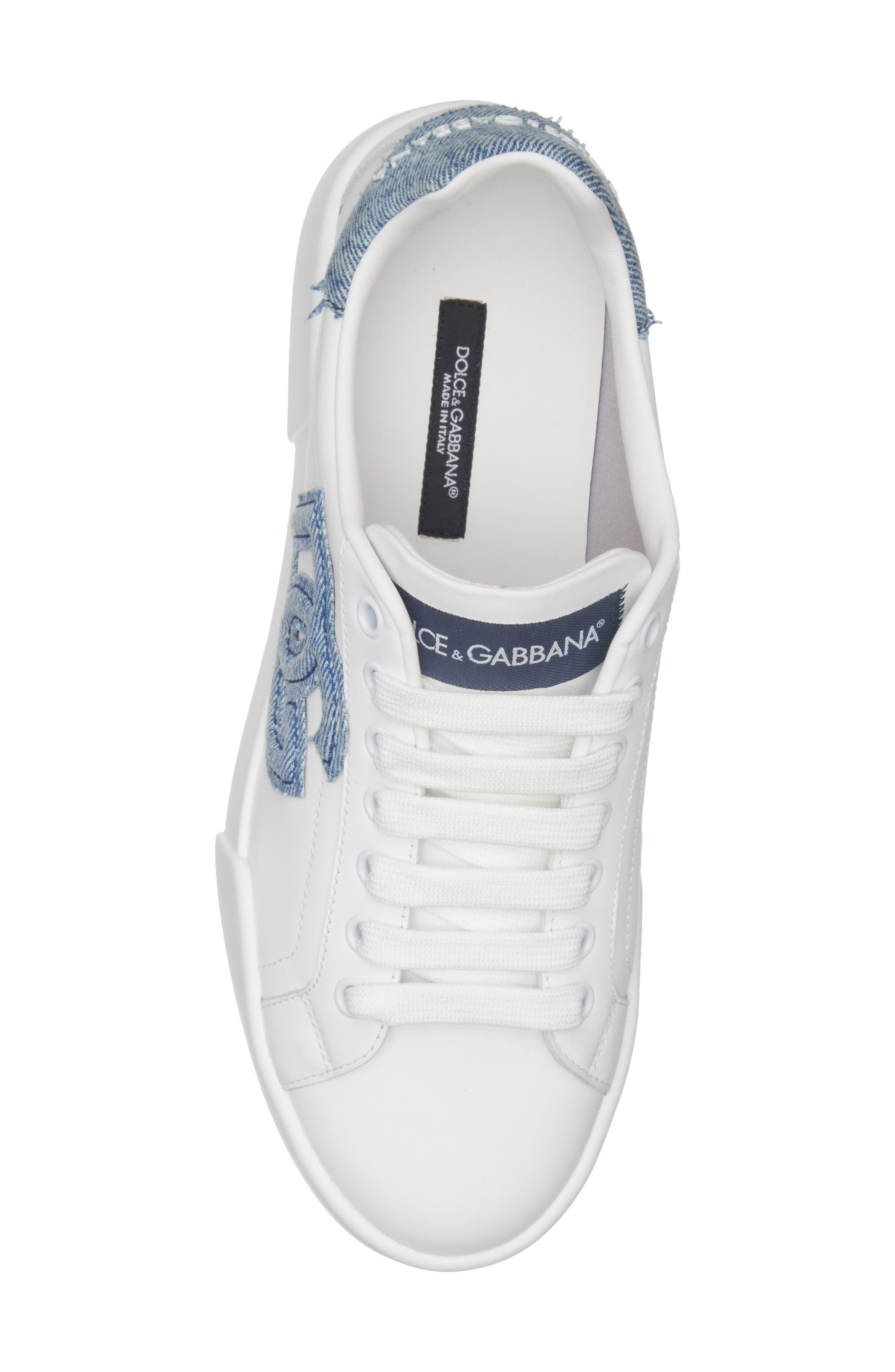 Dolce&Gabbana Logo Sneaker in Bianco/Azzurro at Nordstrom - 5