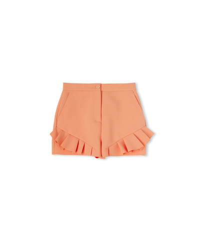 MSGM Double crepe cady shorts with ruffles outlook