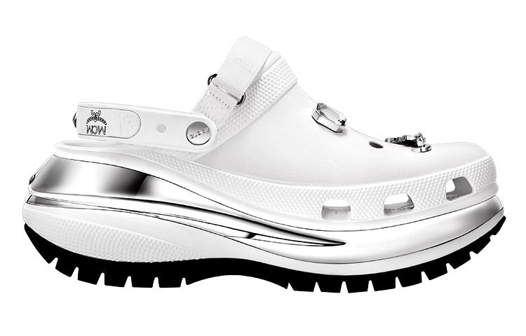 Crocs x MCM Mega Crush Clogs 'White Silver' MEXDAMM08WT - 2