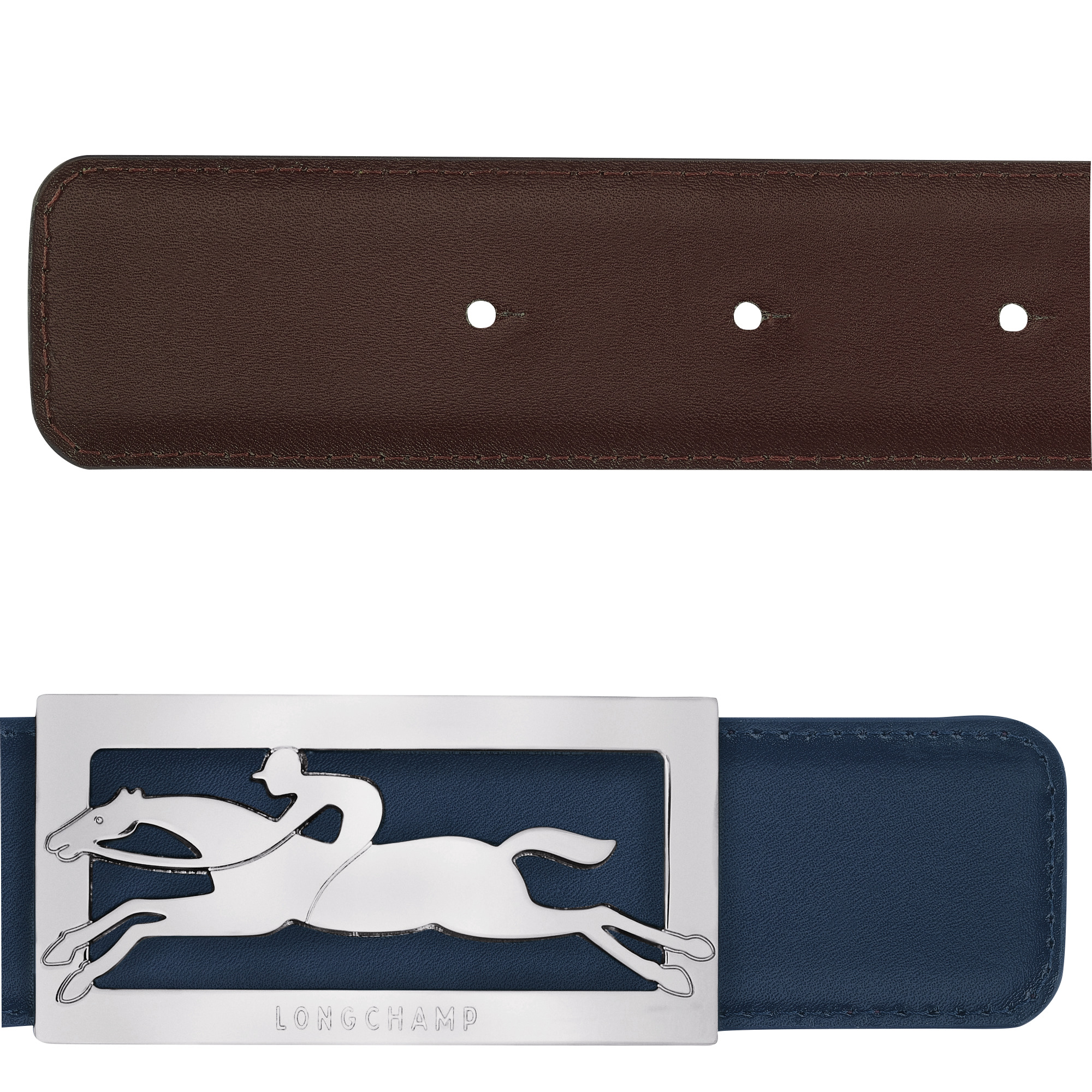 Delta Box Men's belt Navy/Burgundy - Leather - 2