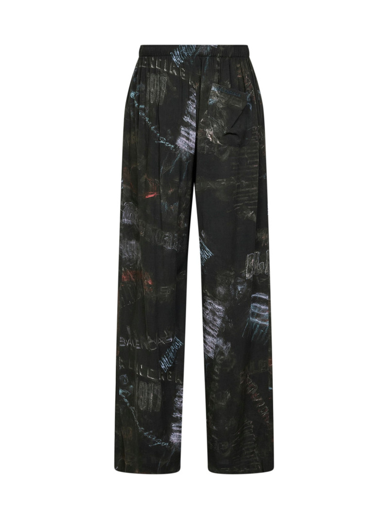 BALENCIAGA Washed black Washed Crayon Allover Pyjama trousers outlook