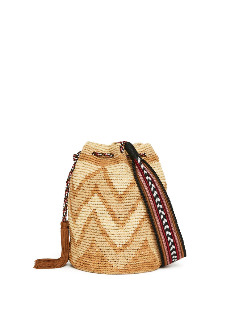 Handmade Chevron Raffia Satchet Bag 5